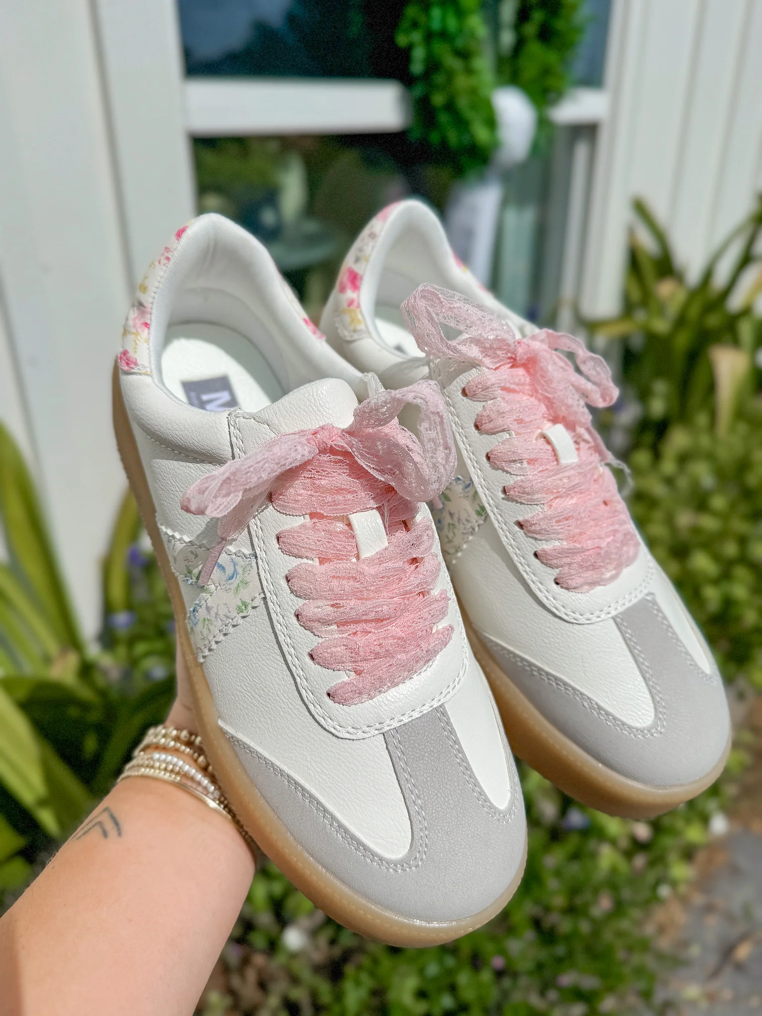 Floral Fields White Sneakers - Image 3