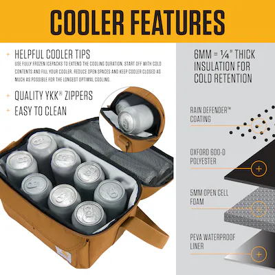 Carhartt Insulated 12 Can Lunch Cooler in Black - Image 5