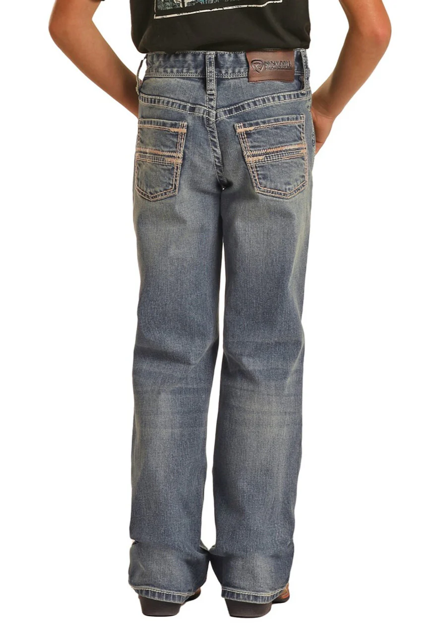 Rock & Roll Boy's Regular Fit Stretch Bootcut Jeans