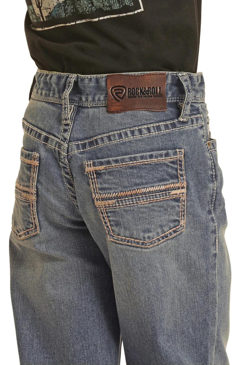 Rock & Roll Boy's Regular Fit Stretch Bootcut Jeans - Image 4