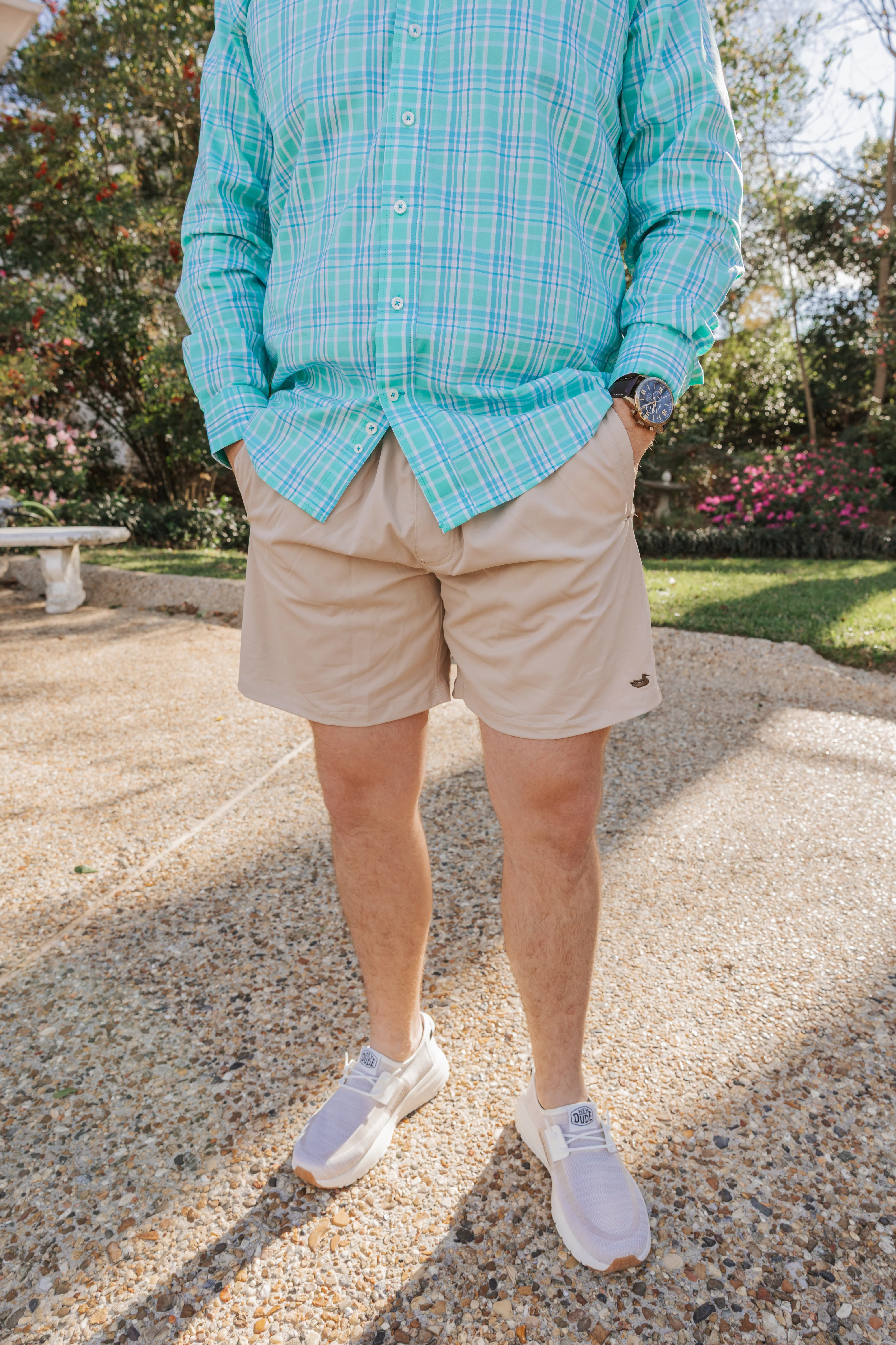 Southern Marsh Men's Billfish Lined Performance Short in Khaki - Image 7
