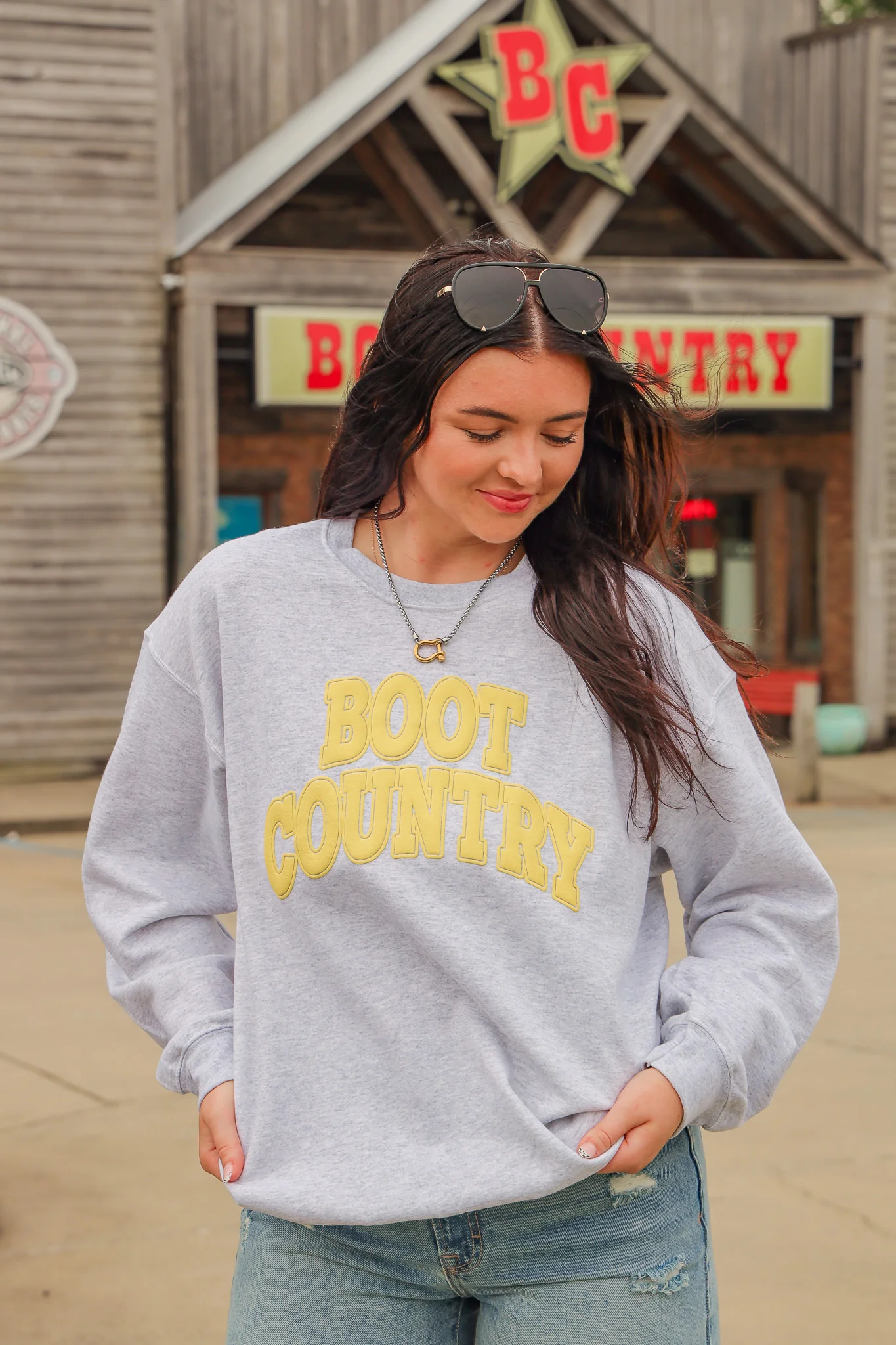 Boot Country Yellow Puff Sweatshirt - Image 6