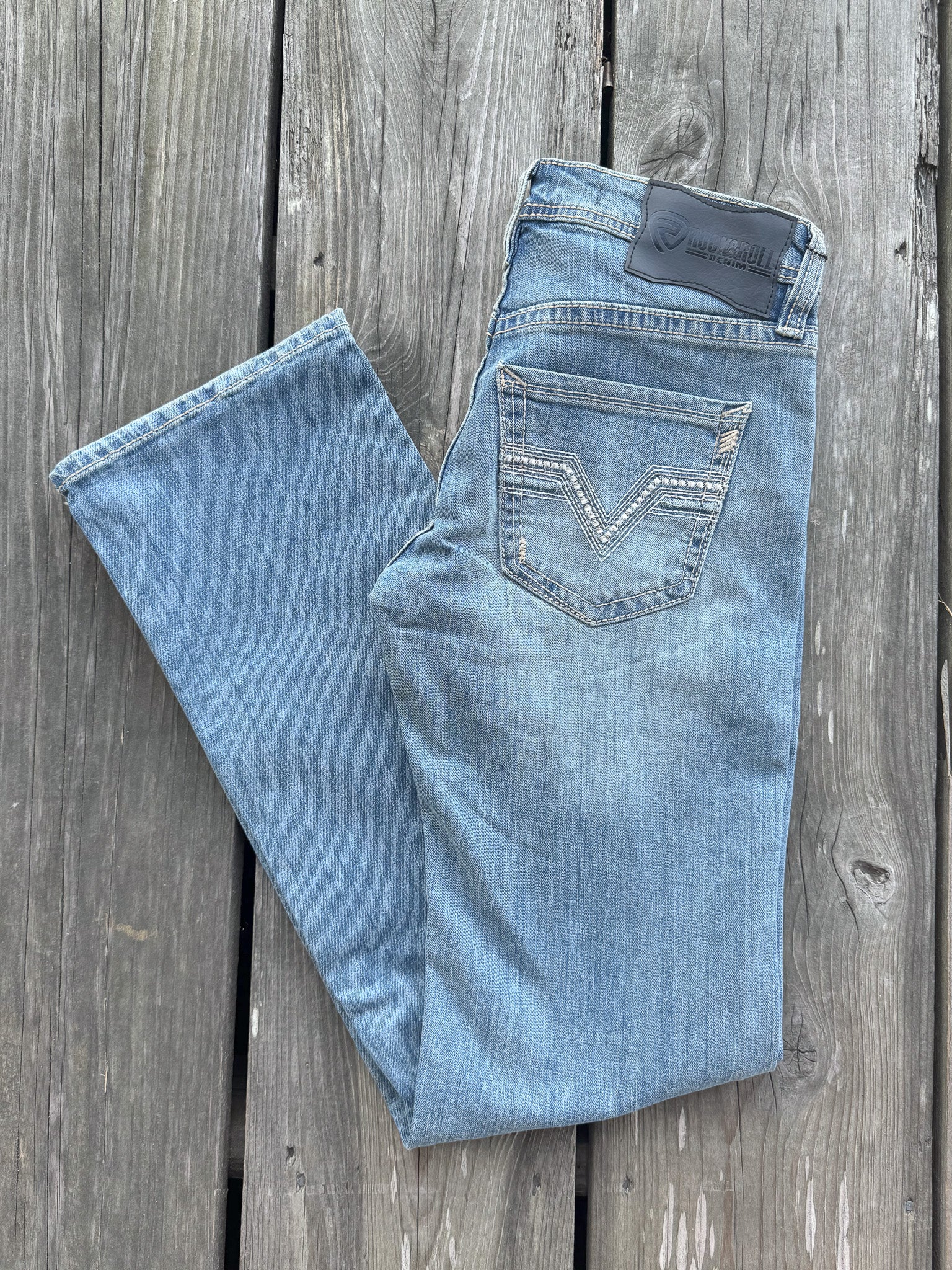 Rock & Roll Denim Men's Pistol Vintage Medium Wash Straight Jeans - Image 4