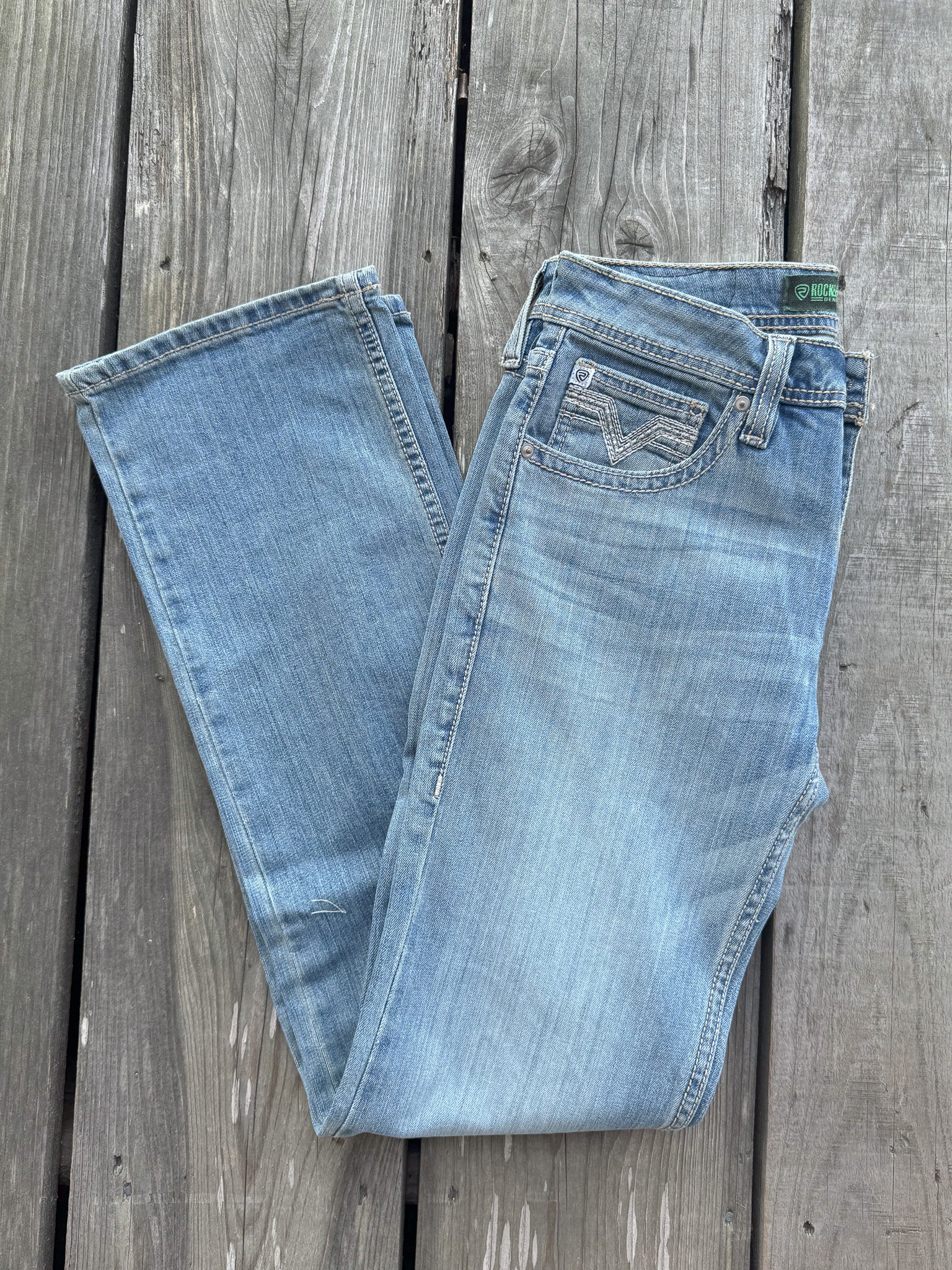 Rock & Roll Denim Men's Pistol Vintage Medium Wash Straight Jeans - Image 6