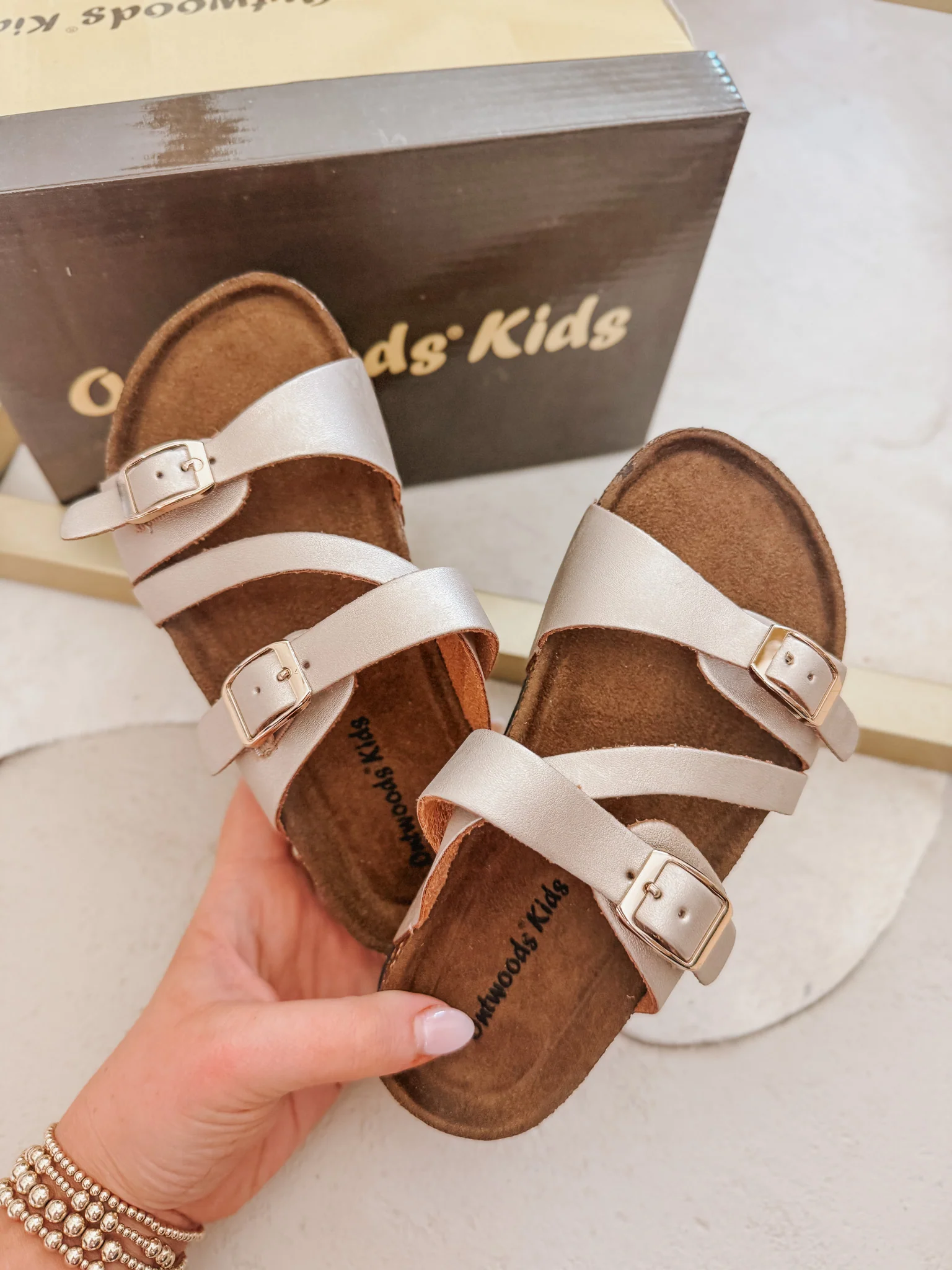 Kid's Summer Sandals in Gold - Image 4