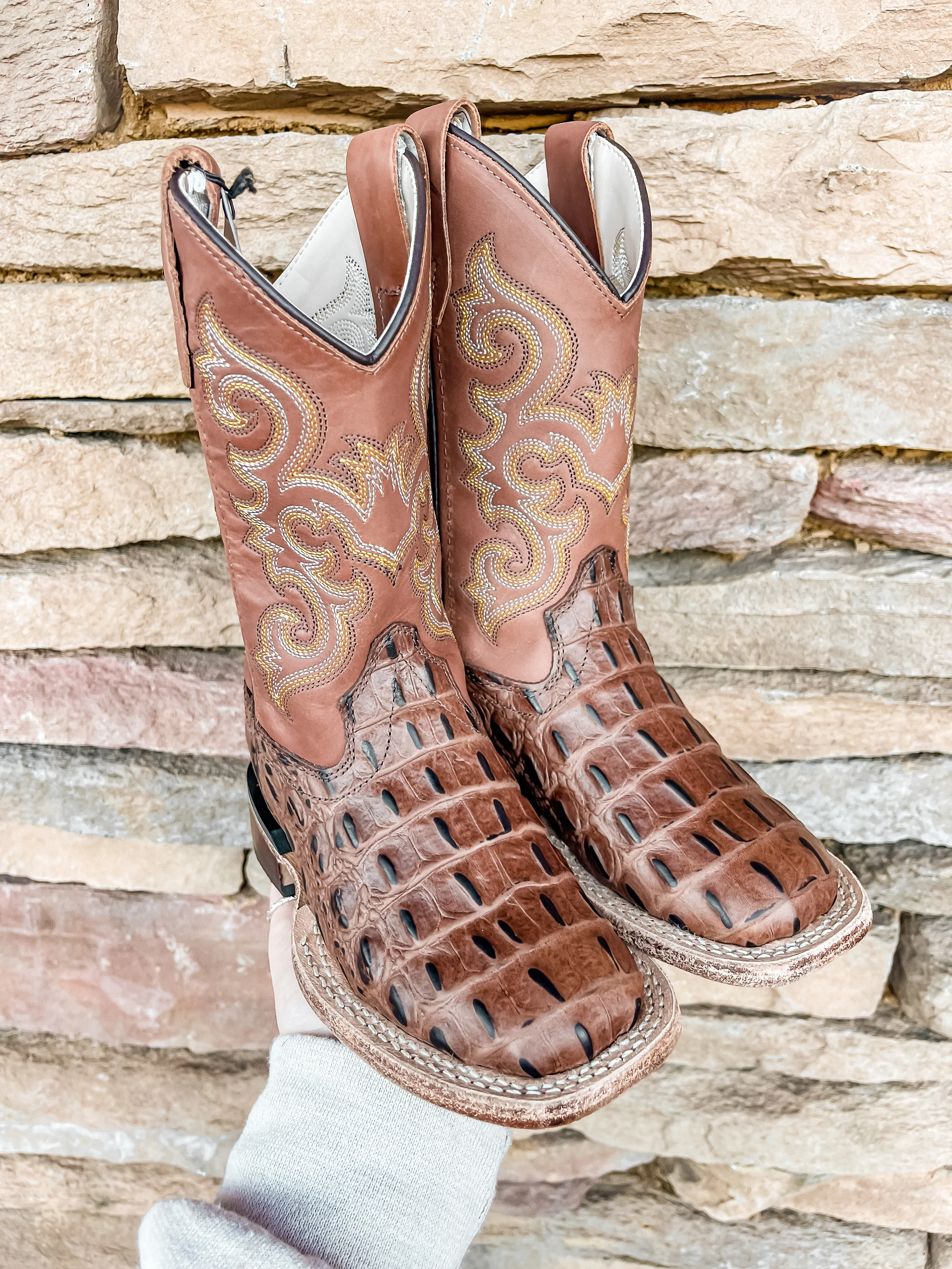 Old West Kid's Square Toe Western Boots