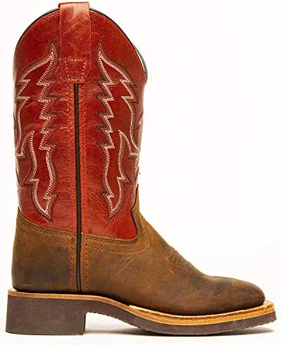 Youth Old West Red Top Square Toe Western Boots - Image 4
