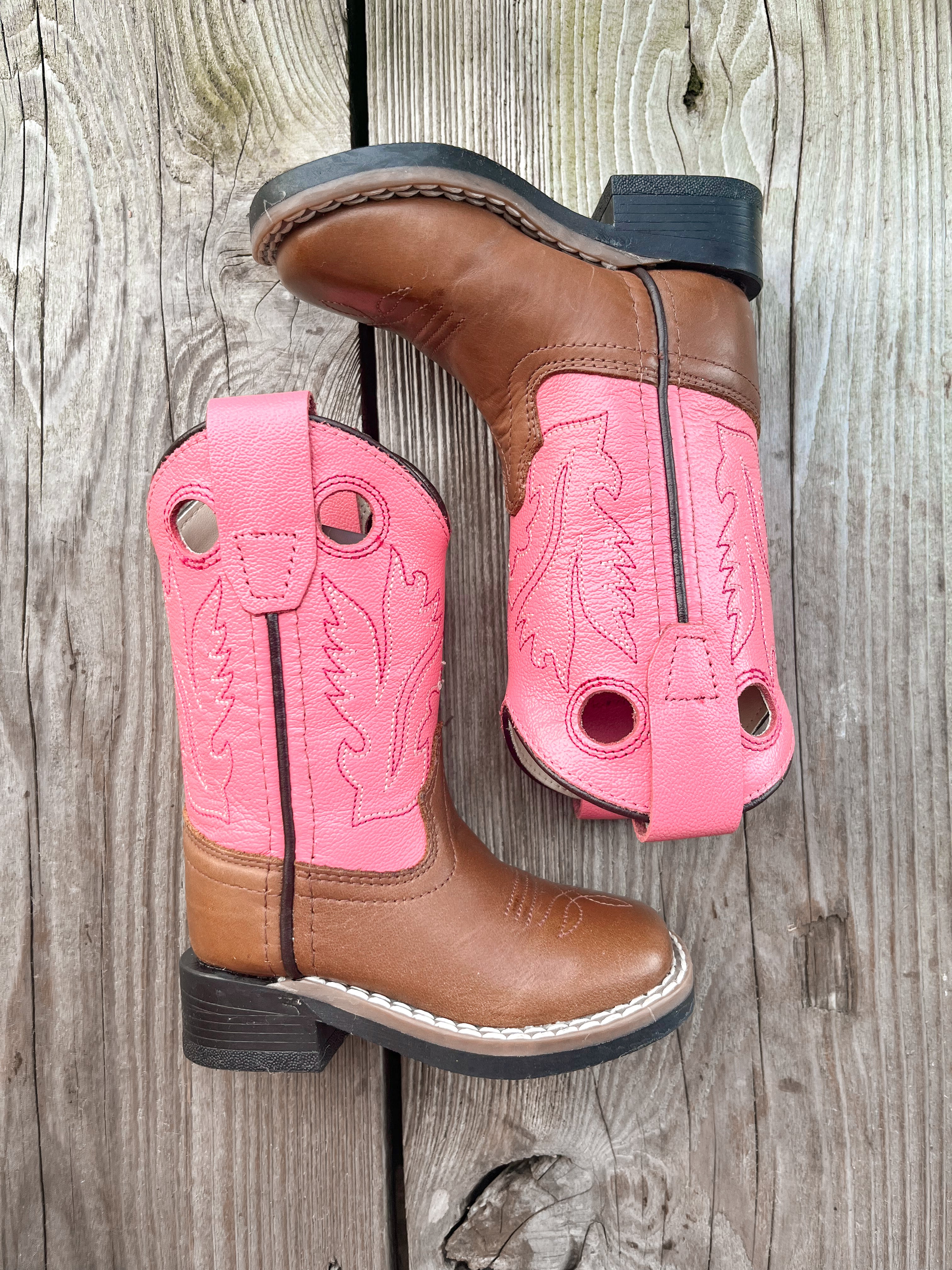 Infants Old West Tan/Pink Boots - Image 3