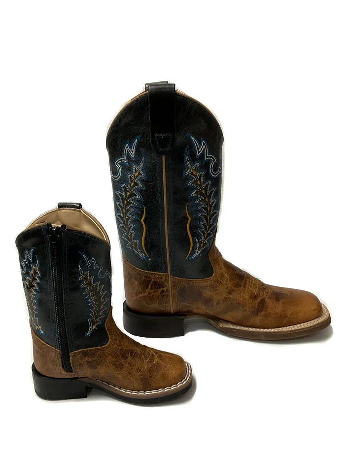 Youth Old West Blue Top Square Toe Boots - Image 3