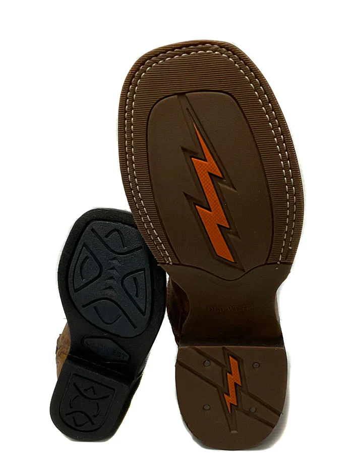 Youth Old West Blue Top Square Toe Boots - Image 6