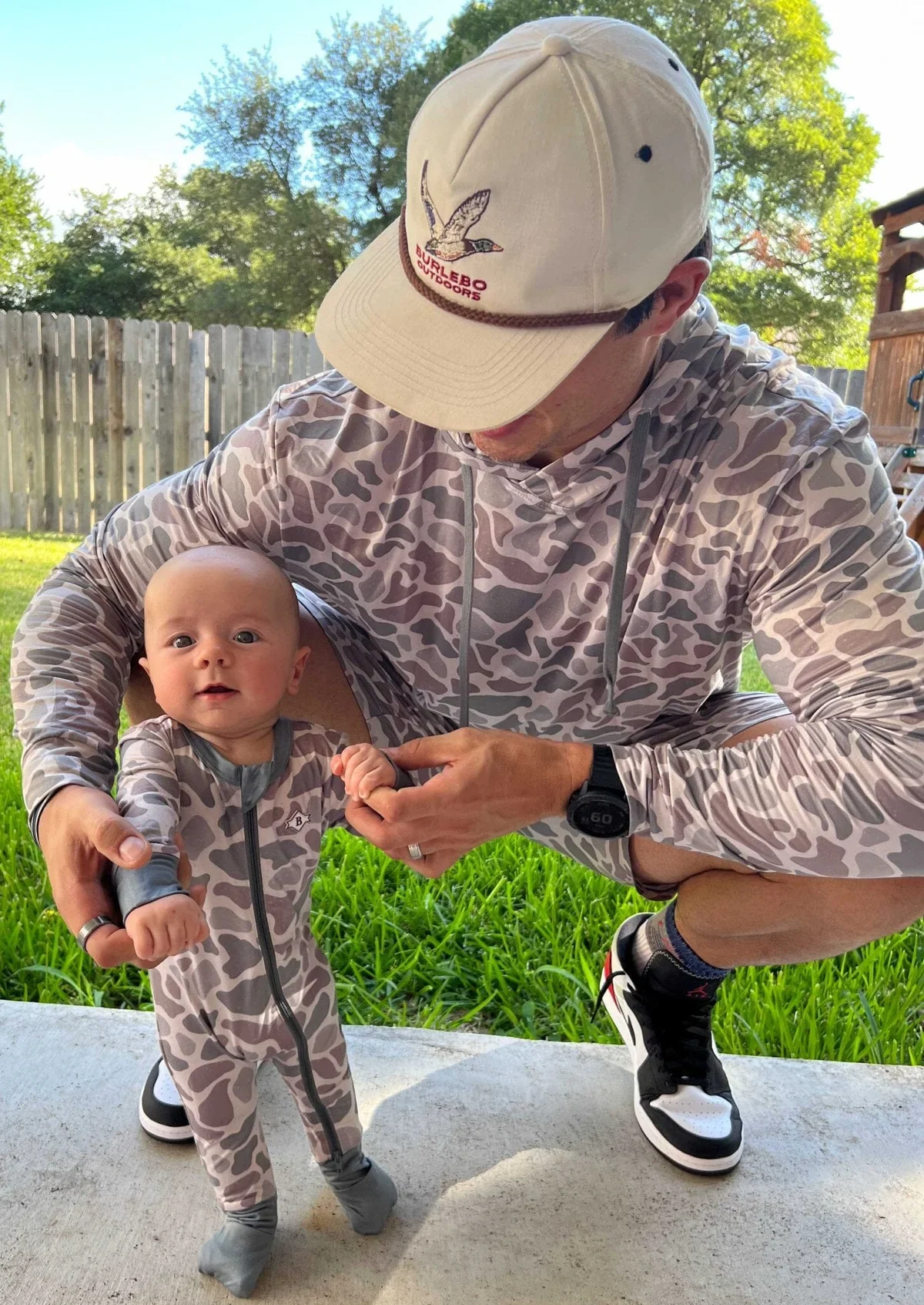 Burlebo Baby Zip Up Onsie in Classic Deer Camo - Image 3