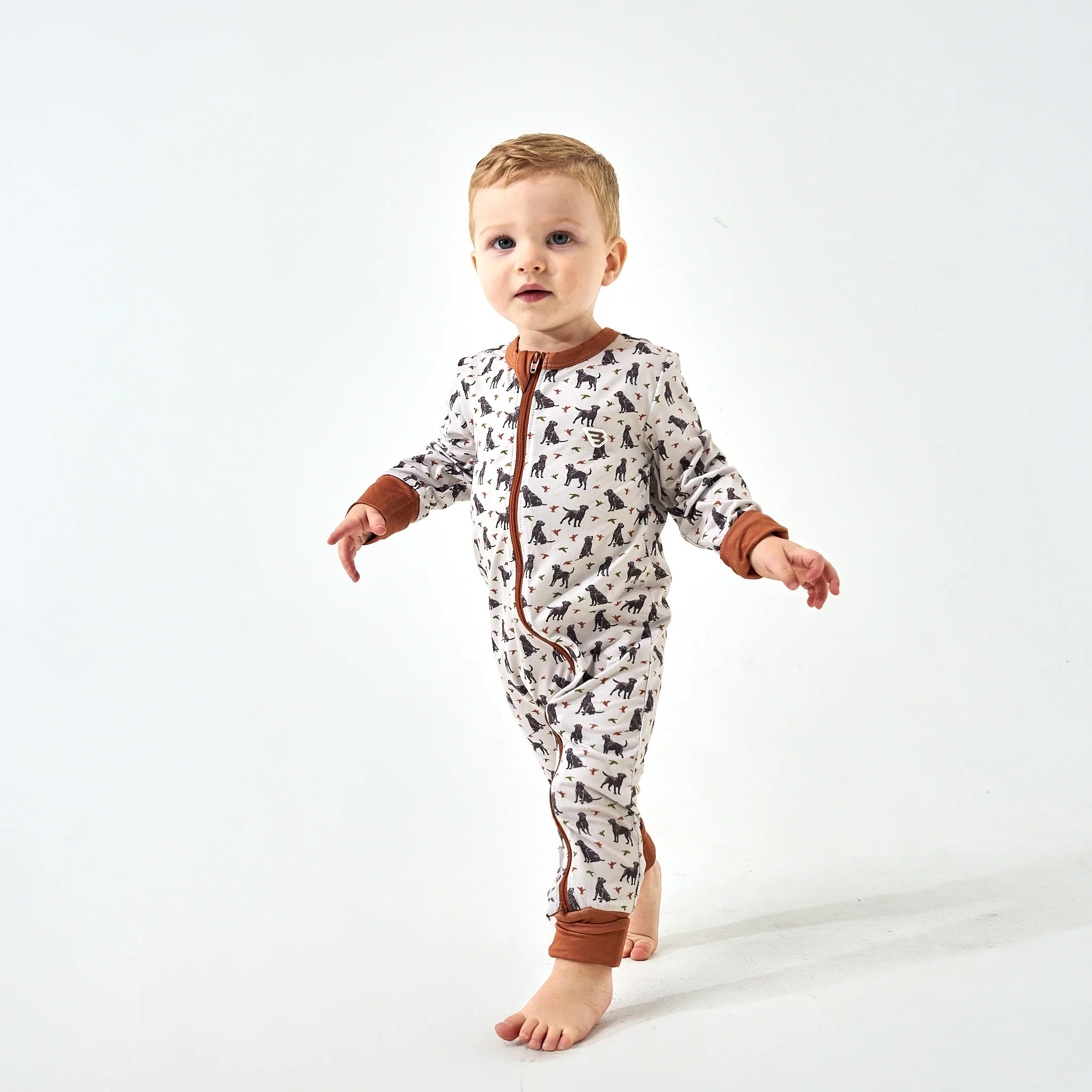 Burlebo Baby Zip Up - Ducks And Dogs