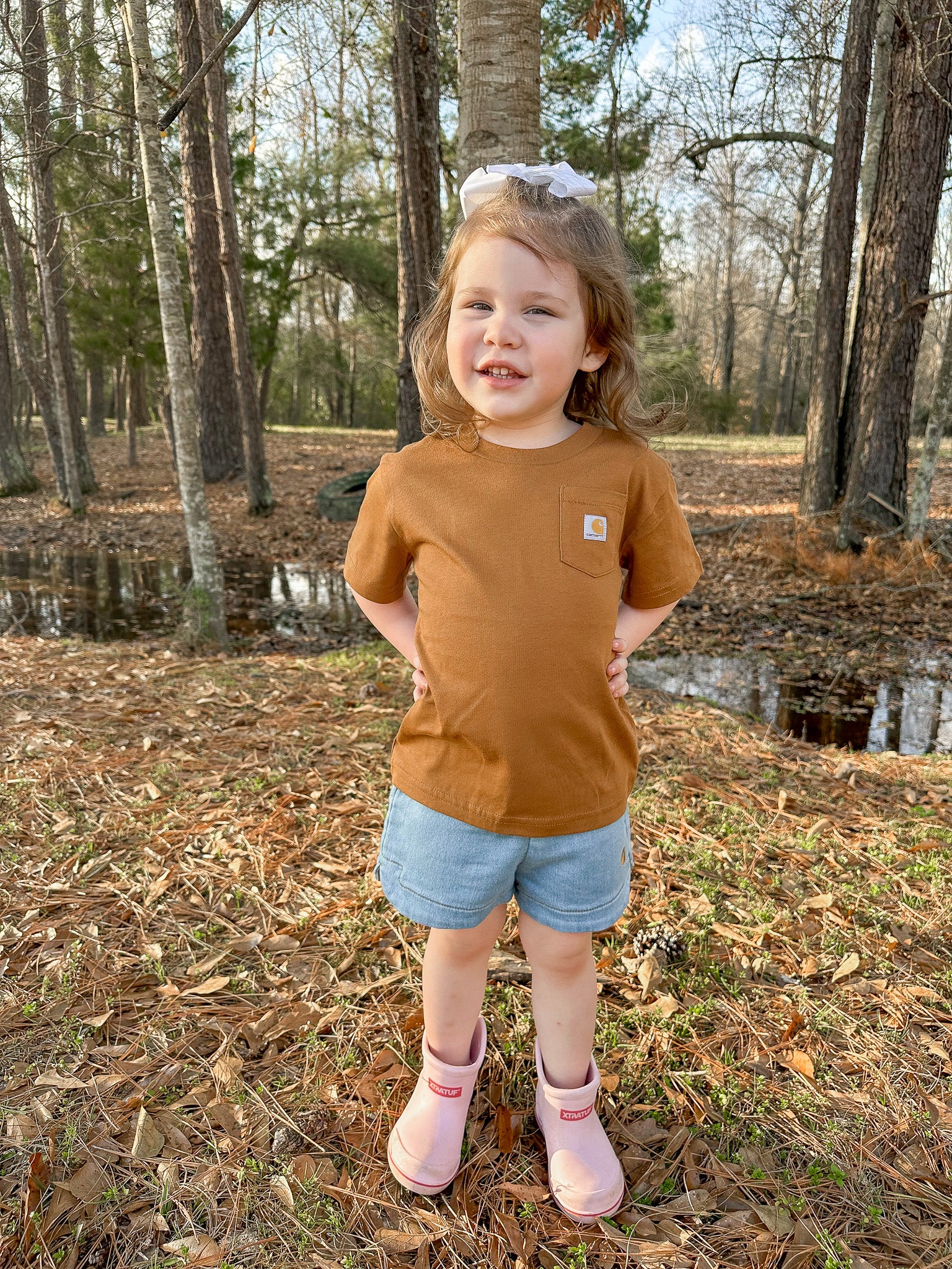 Carhartt Toddler & Kid's Pocket T-Shirt in Carhartt Brown - Image 2