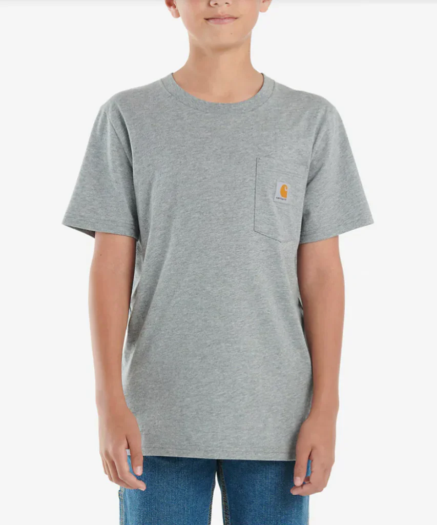 Carhartt Toddler & Kid's Pocket T-Shirt in Heather Grey - Image 8
