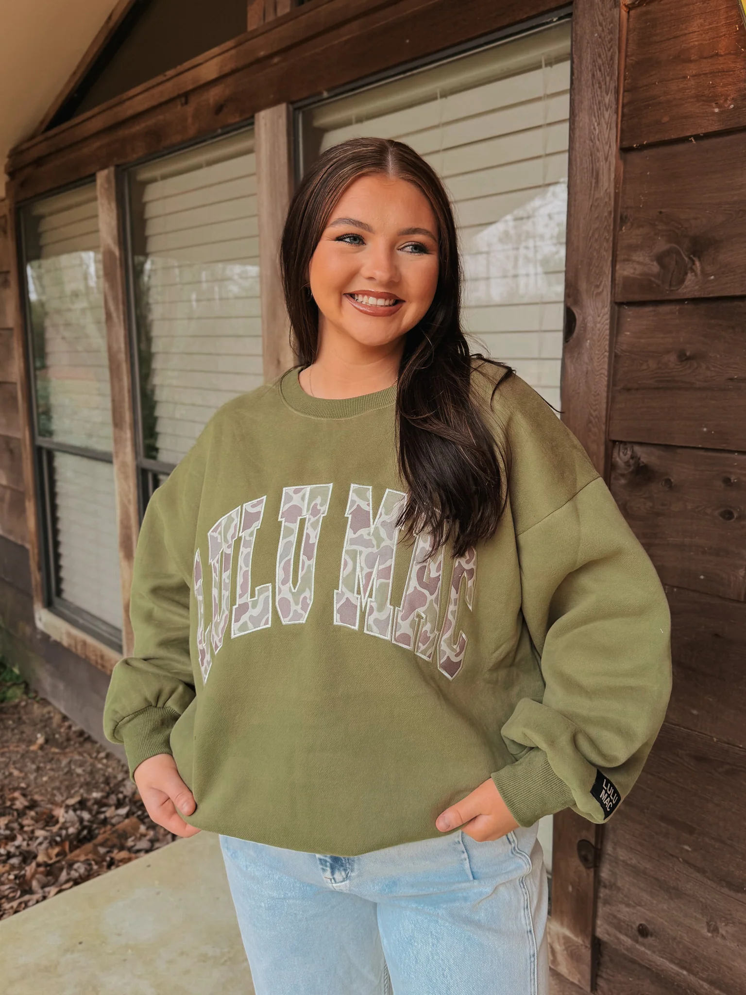 Lulu Mac Camo Sweatshirt in Green - Image 3
