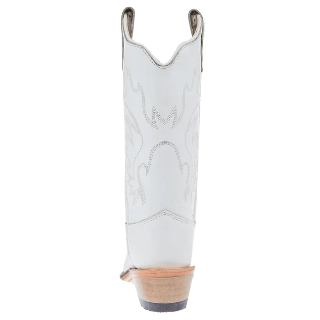 Girl's Old West All Over White Almond Toe Cowboy Boot - Image 6
