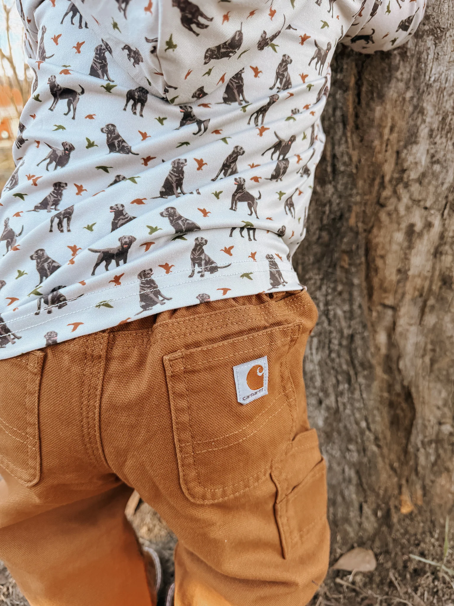 Carhartt Infant & Toddler Canvas Dungaree Pants in Carhartt Brown - Image 2