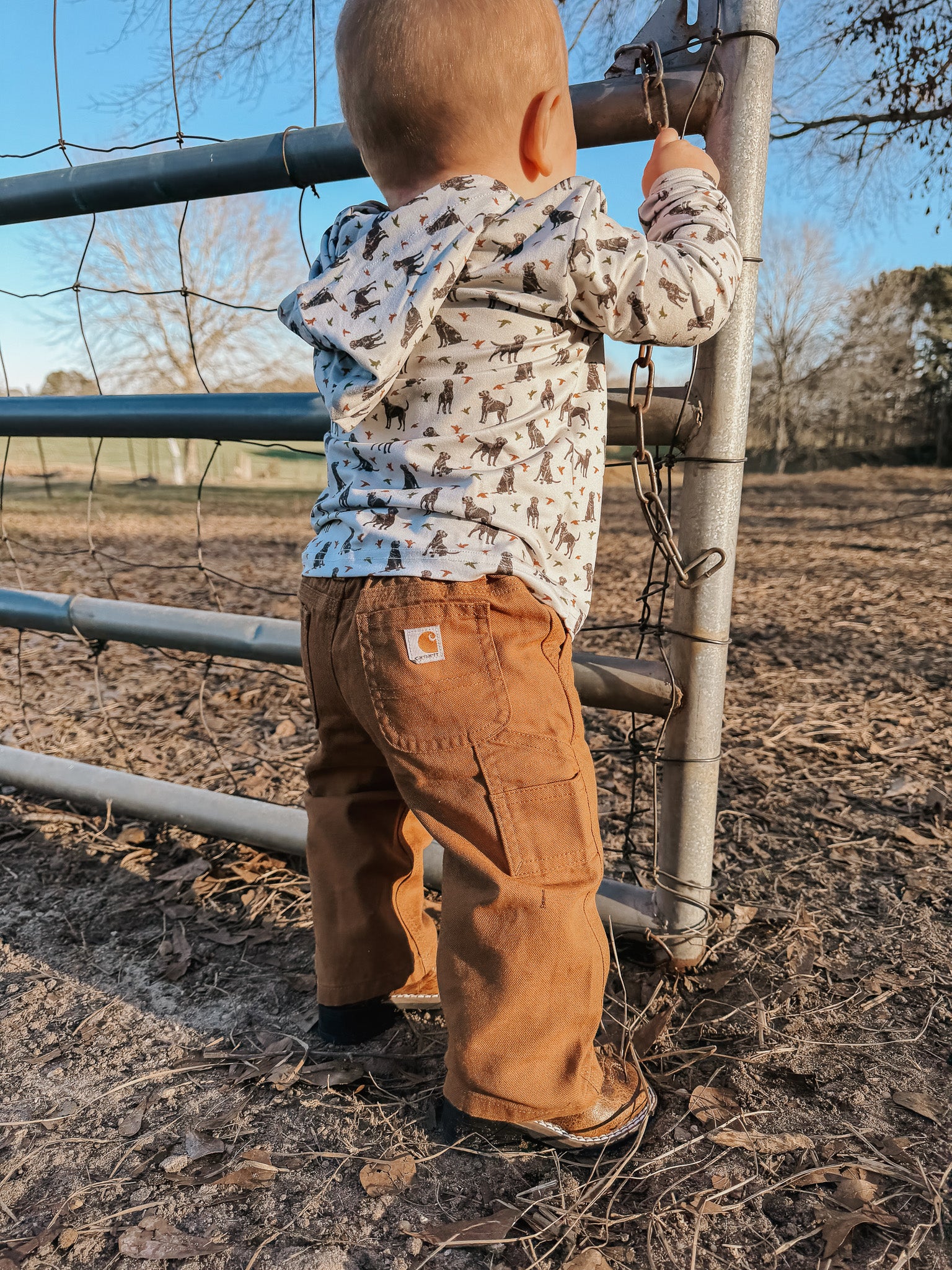 Carhartt Infant & Toddler Canvas Dungaree Pants in Carhartt Brown - Image 3