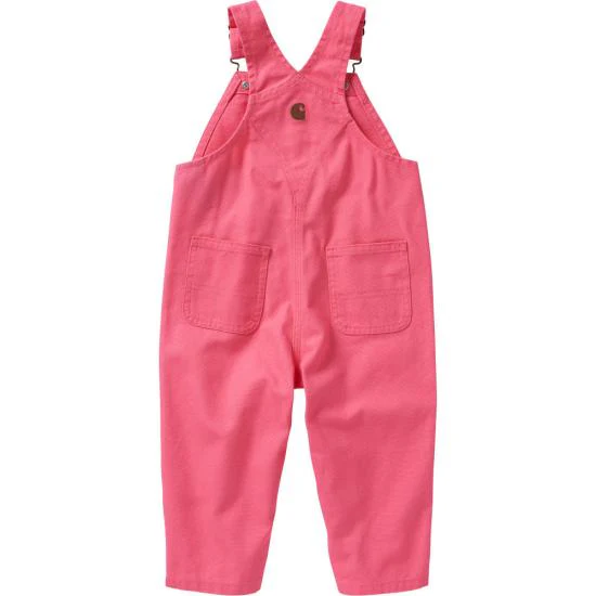 Carhartt Infant & Toddler Loose Fit Canvas Bib Overalls in Pink - Image 16