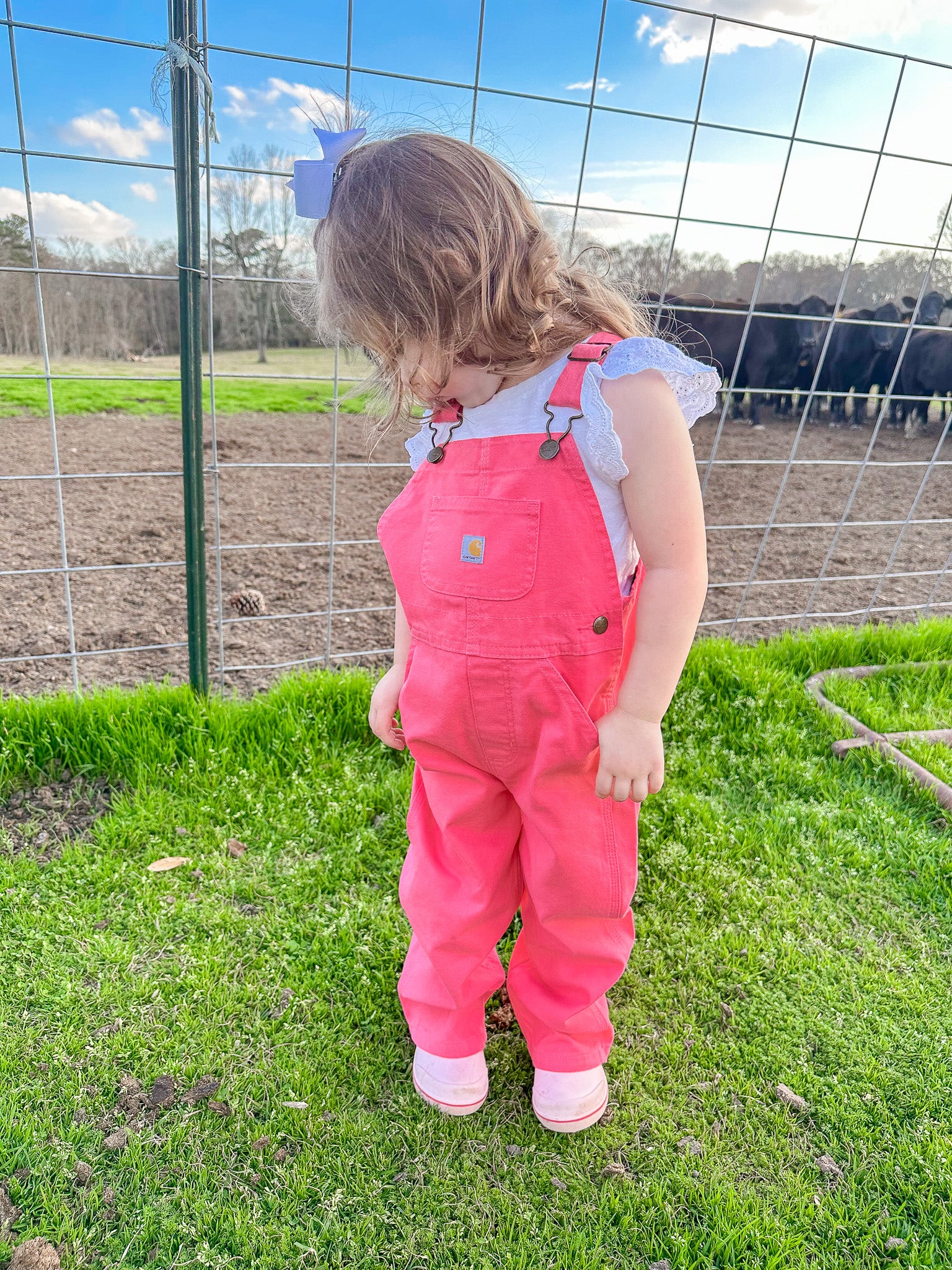 Carhartt Infant & Toddler Loose Fit Canvas Bib Overalls in Pink - Image 4