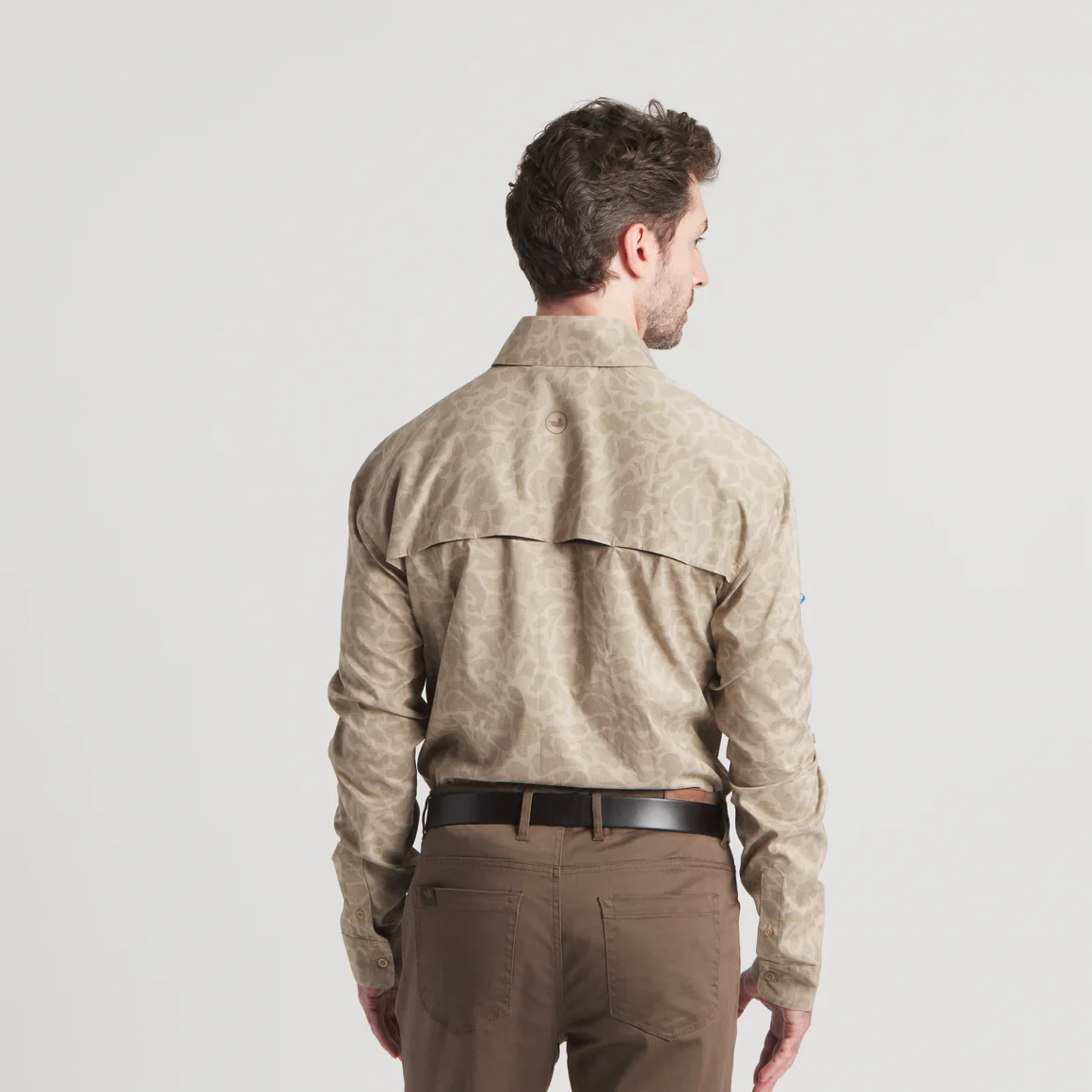 Men's Southern Marsh Merida Mar Camo Performance Shirt in Burnt Taupe - Image 3