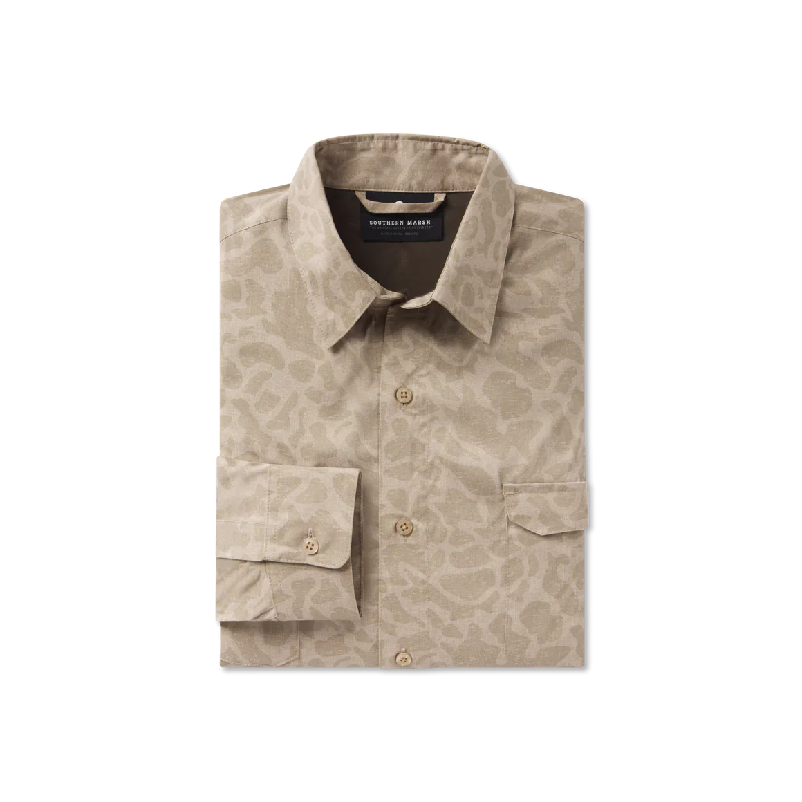 Men's Southern Marsh Merida Mar Camo Performance Shirt in Burnt Taupe - Image 9