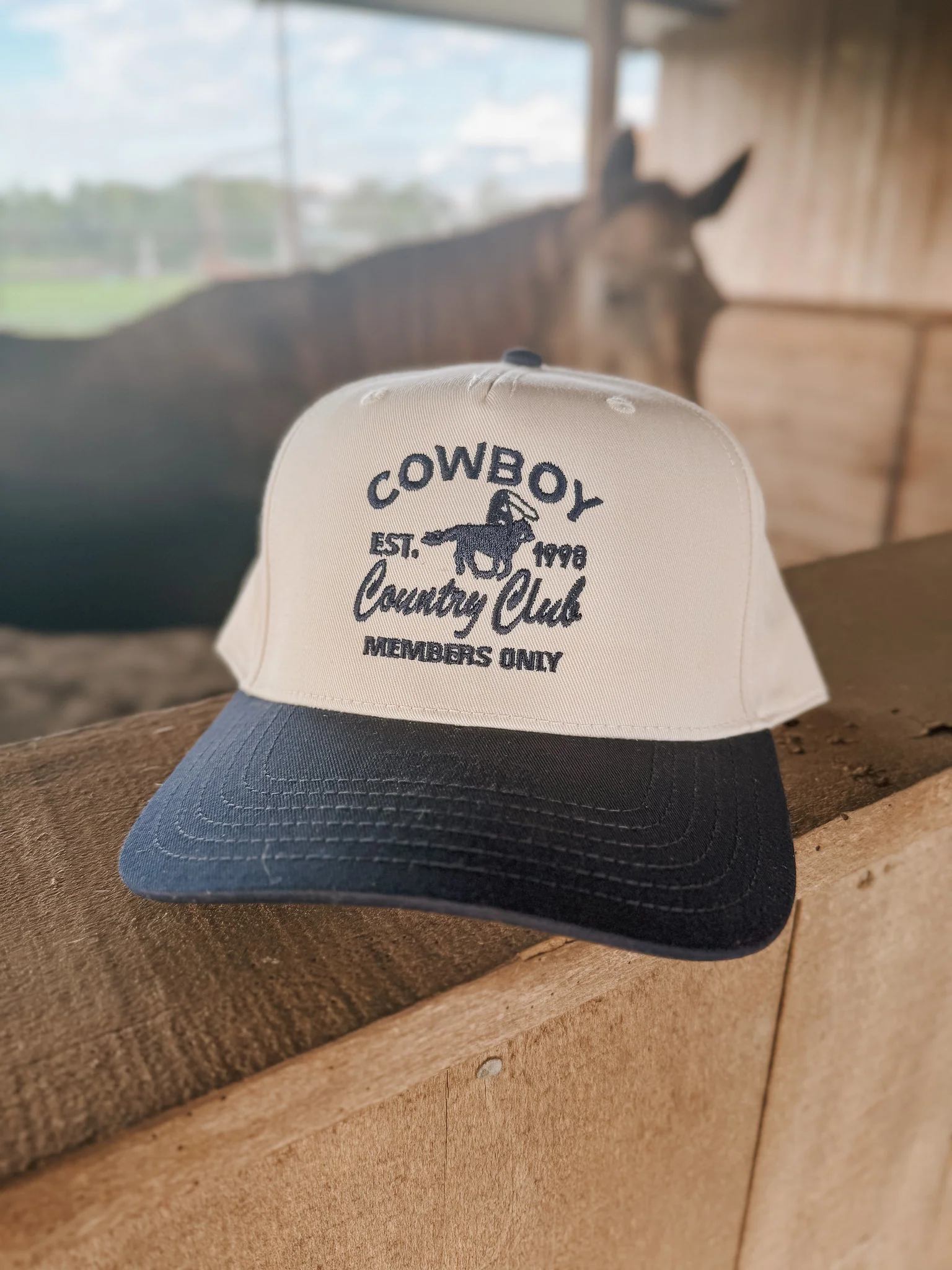 Cowboy Country Club Navy & Cream Trucker Hat - Image 7