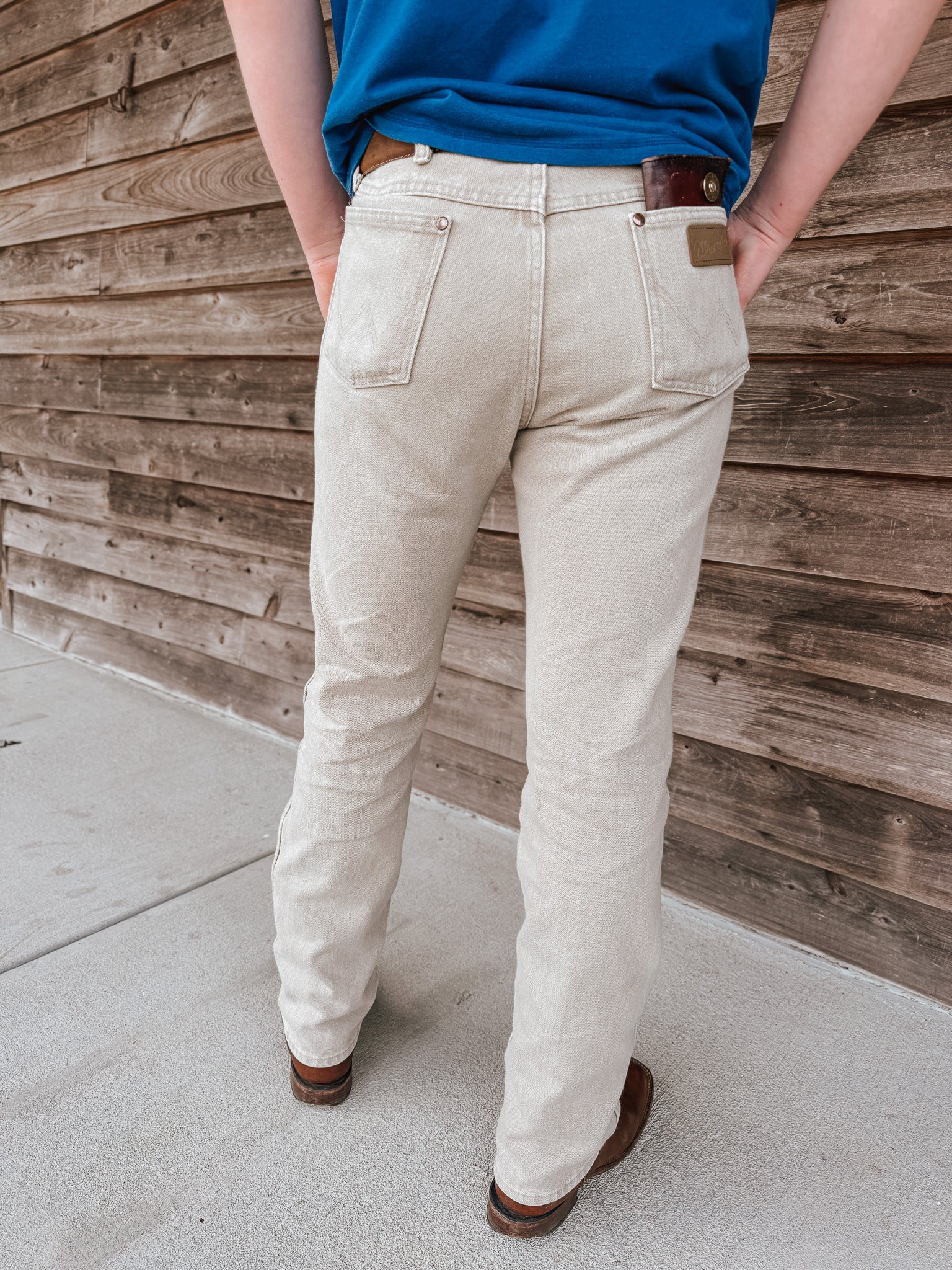 WRANGLER COWBOY CUT ORIGINAL FIT JEAN IN PREWASHED TAN - Image 7