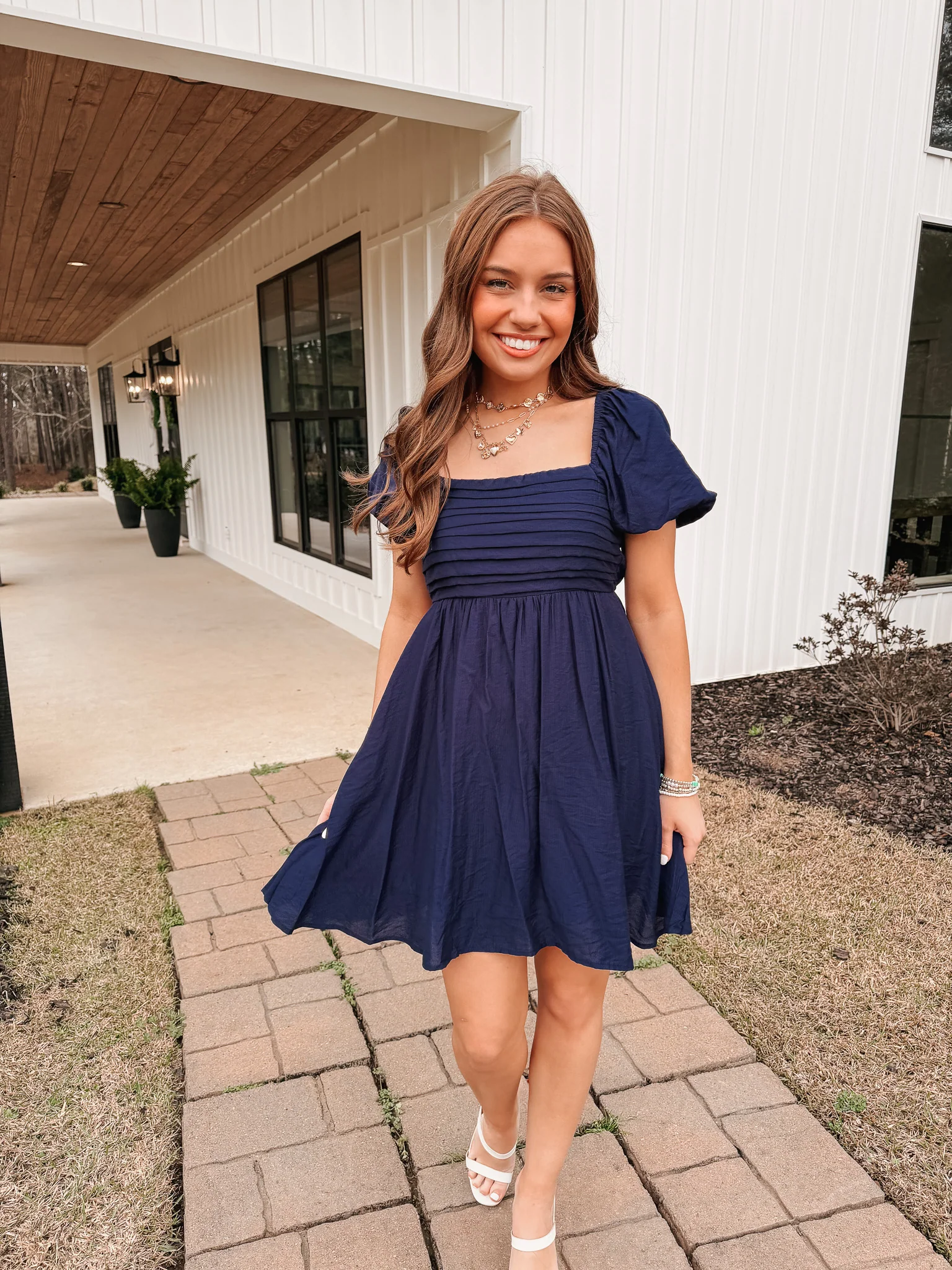 Serene Moment Dress in Navy