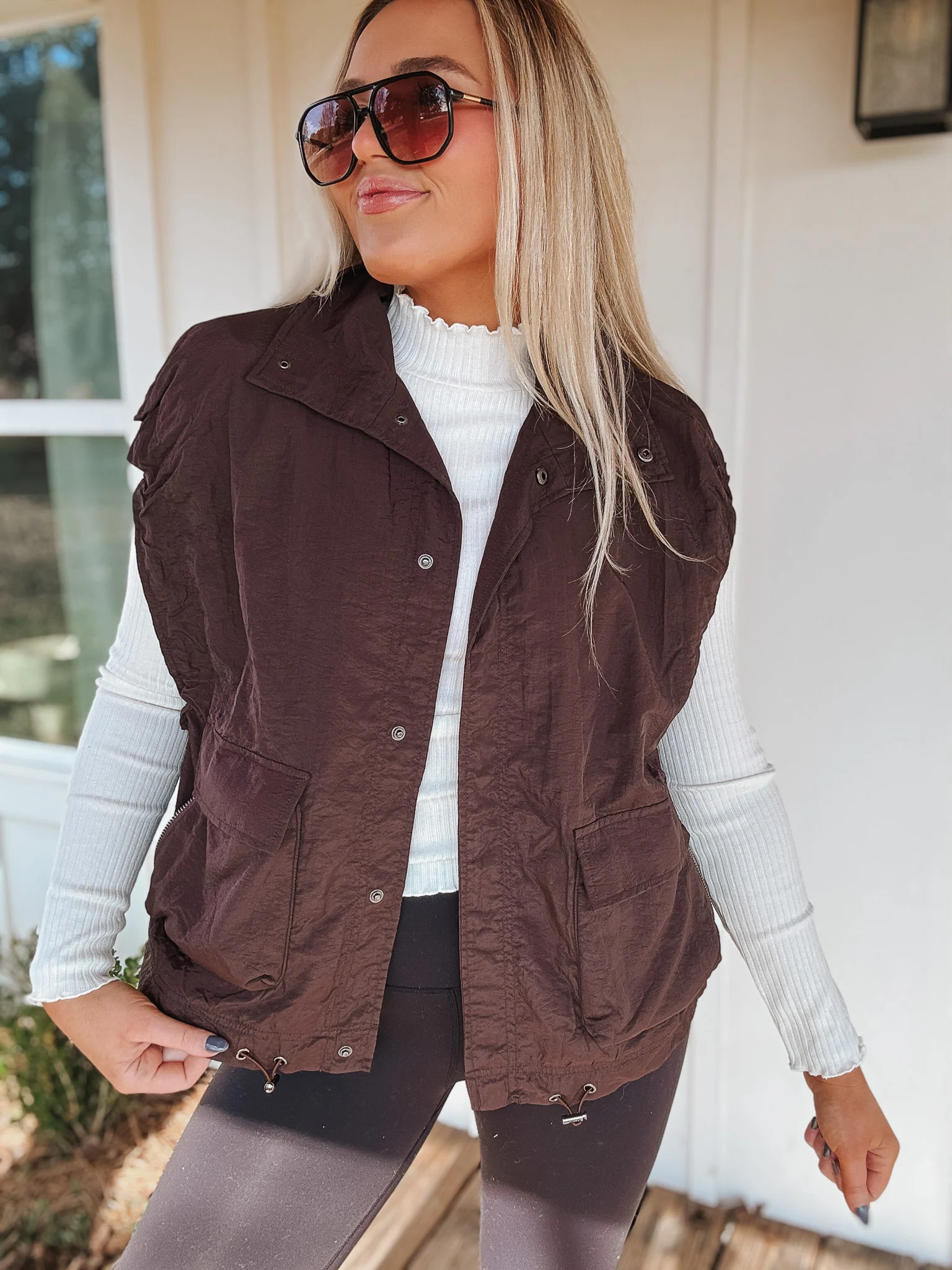 Street Stroll Brown Vest - Image 3