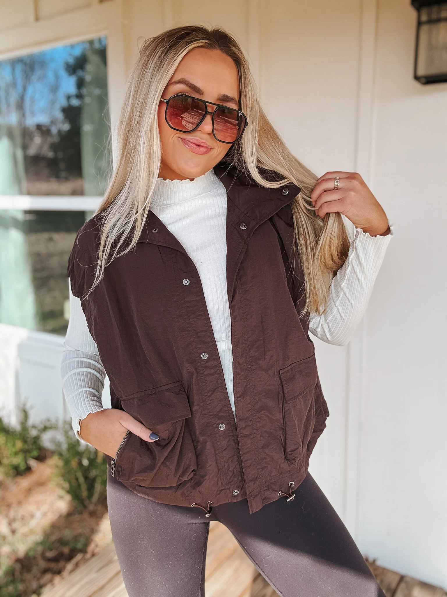 Street Stroll Brown Vest - Image 6