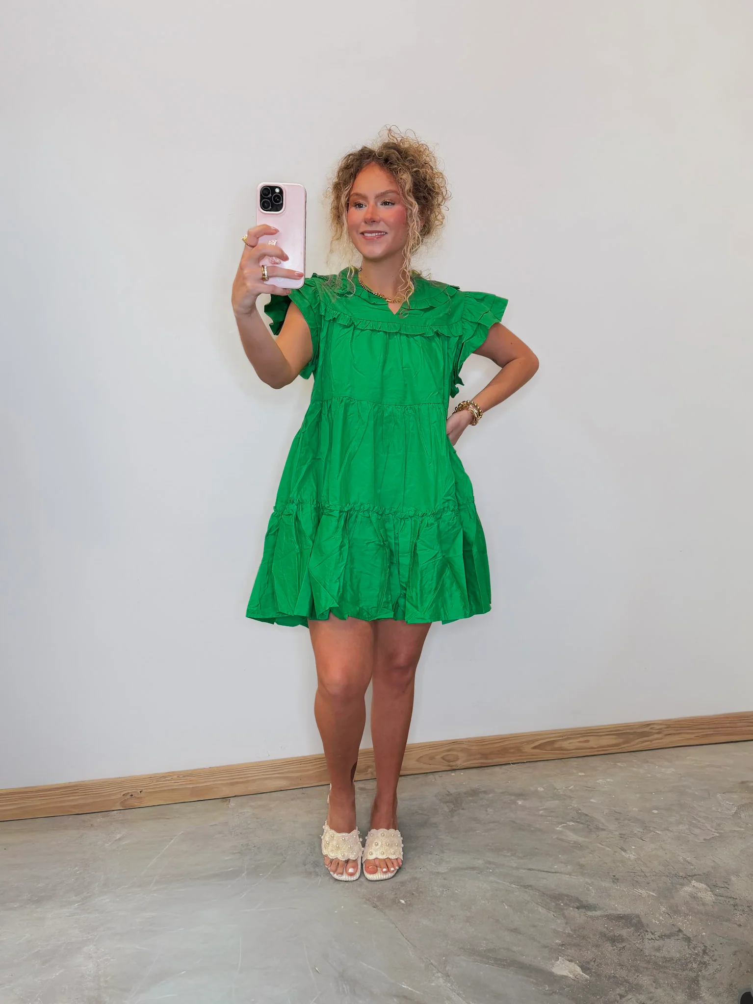 Subtle Sweetness Dress in Kelly Green - Image 2
