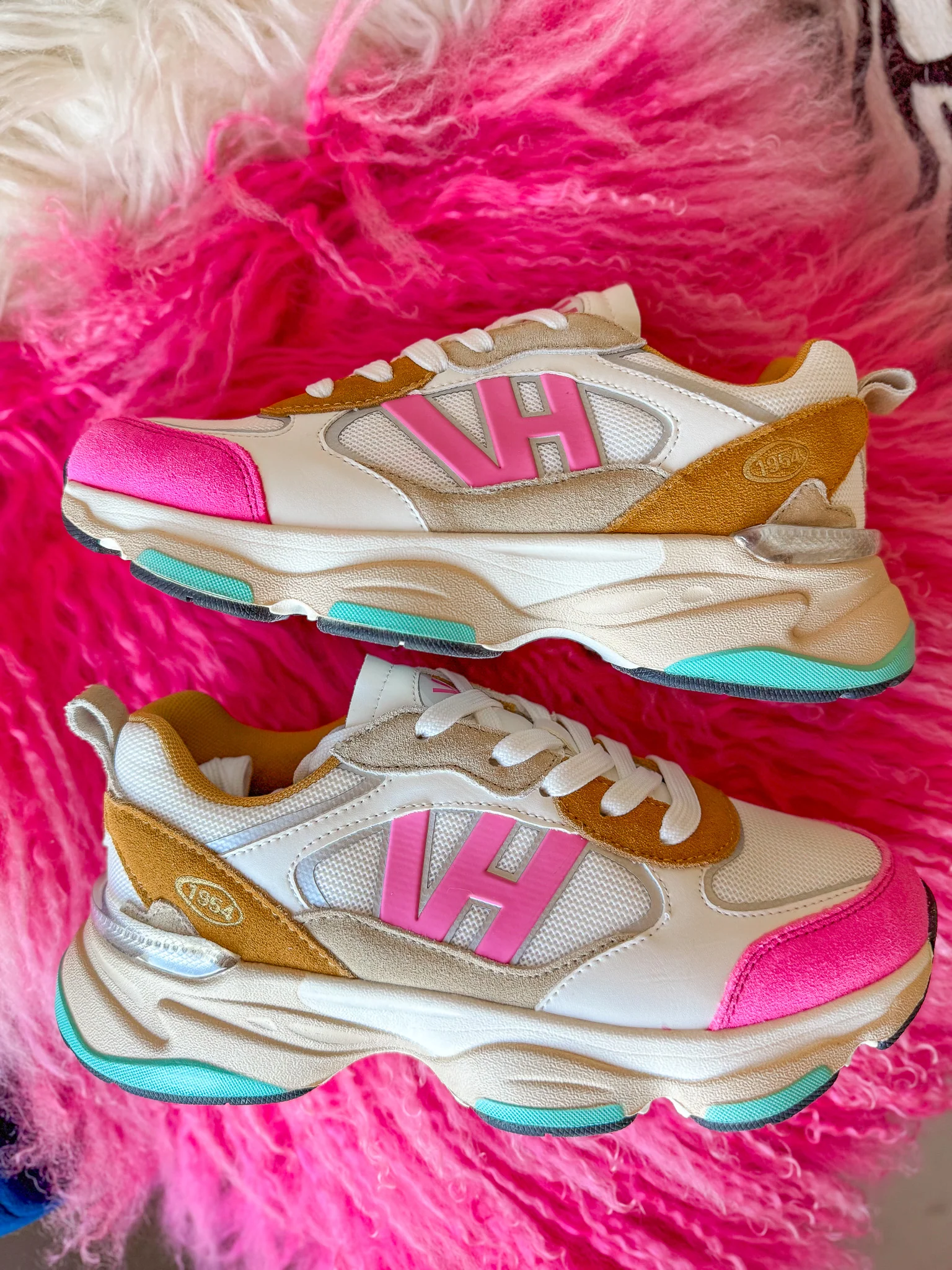 Vintage Havana Dash 5 in Mustard/Neon Pink Sneakers - Image 7