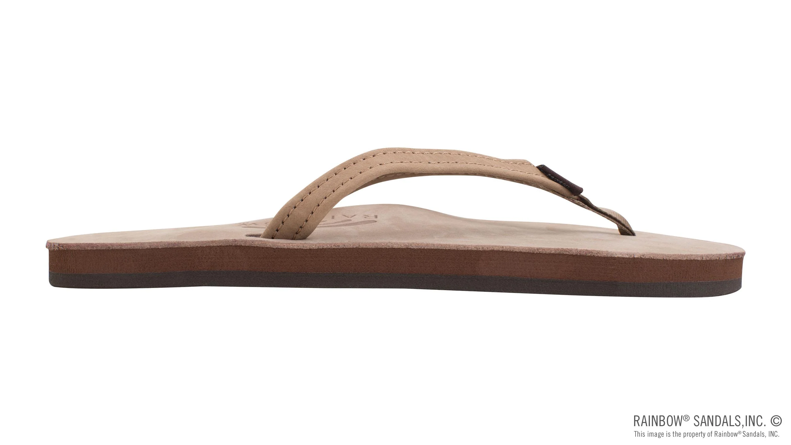 Rainbow Sandals | Women's Single Layer Narrow Strap Premier Leather Sandal in Dark Brown - Image 3