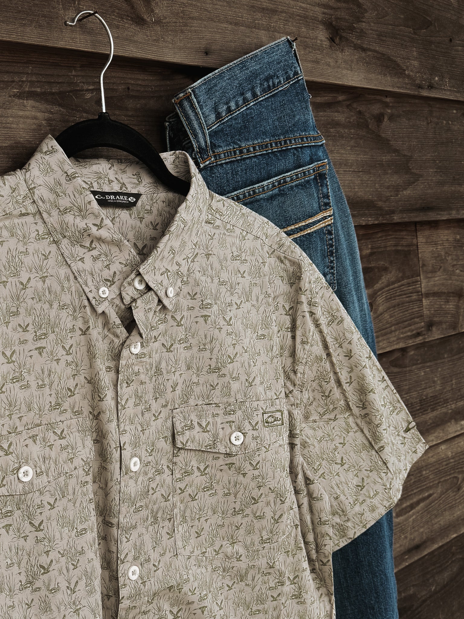 Drake Men's Cotton Marsh Print Short Sleeve Shirt - Image 4