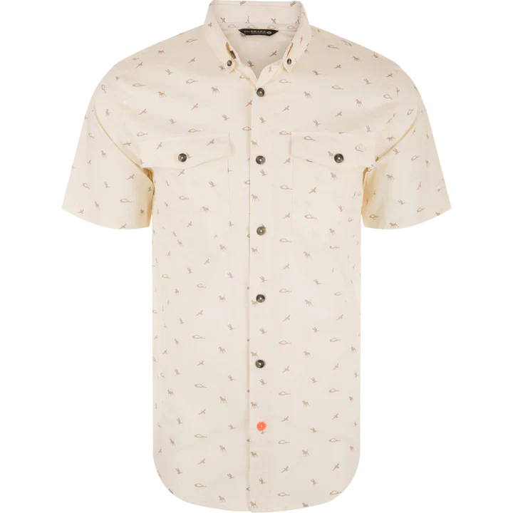 Drake Men's Cotton DDD Print Short Sleeve Shirt - Image 4