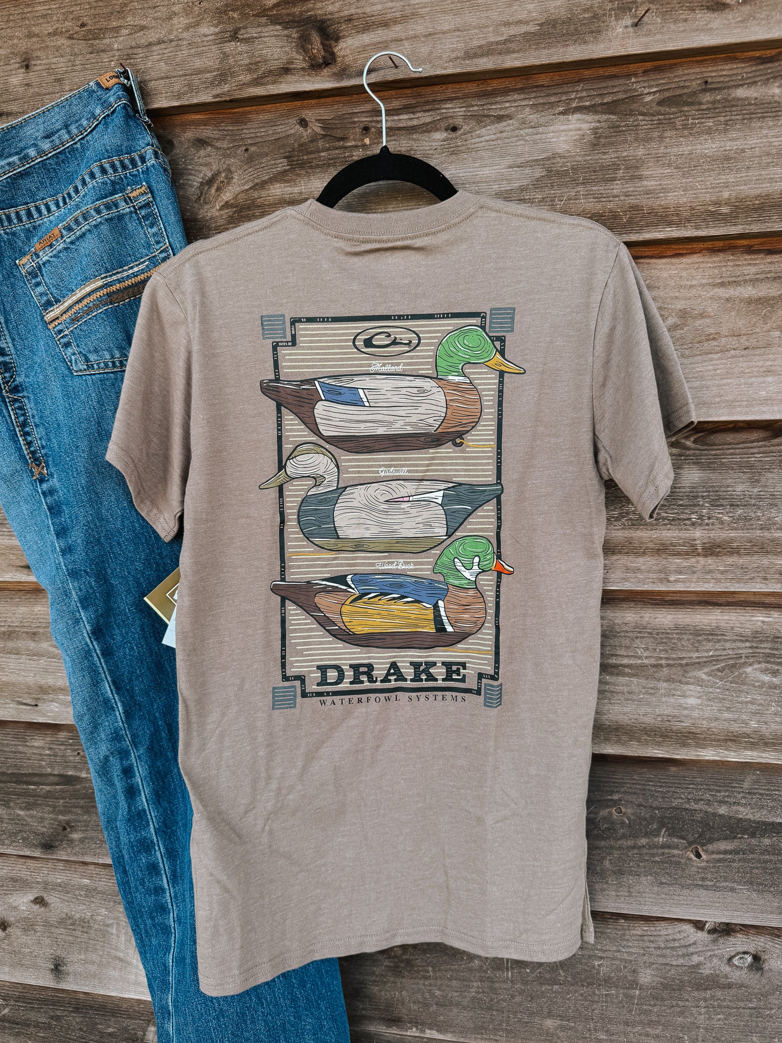Men's Drake Vintage Decoy Stack T-Shirt Walnut Heather - Image 3