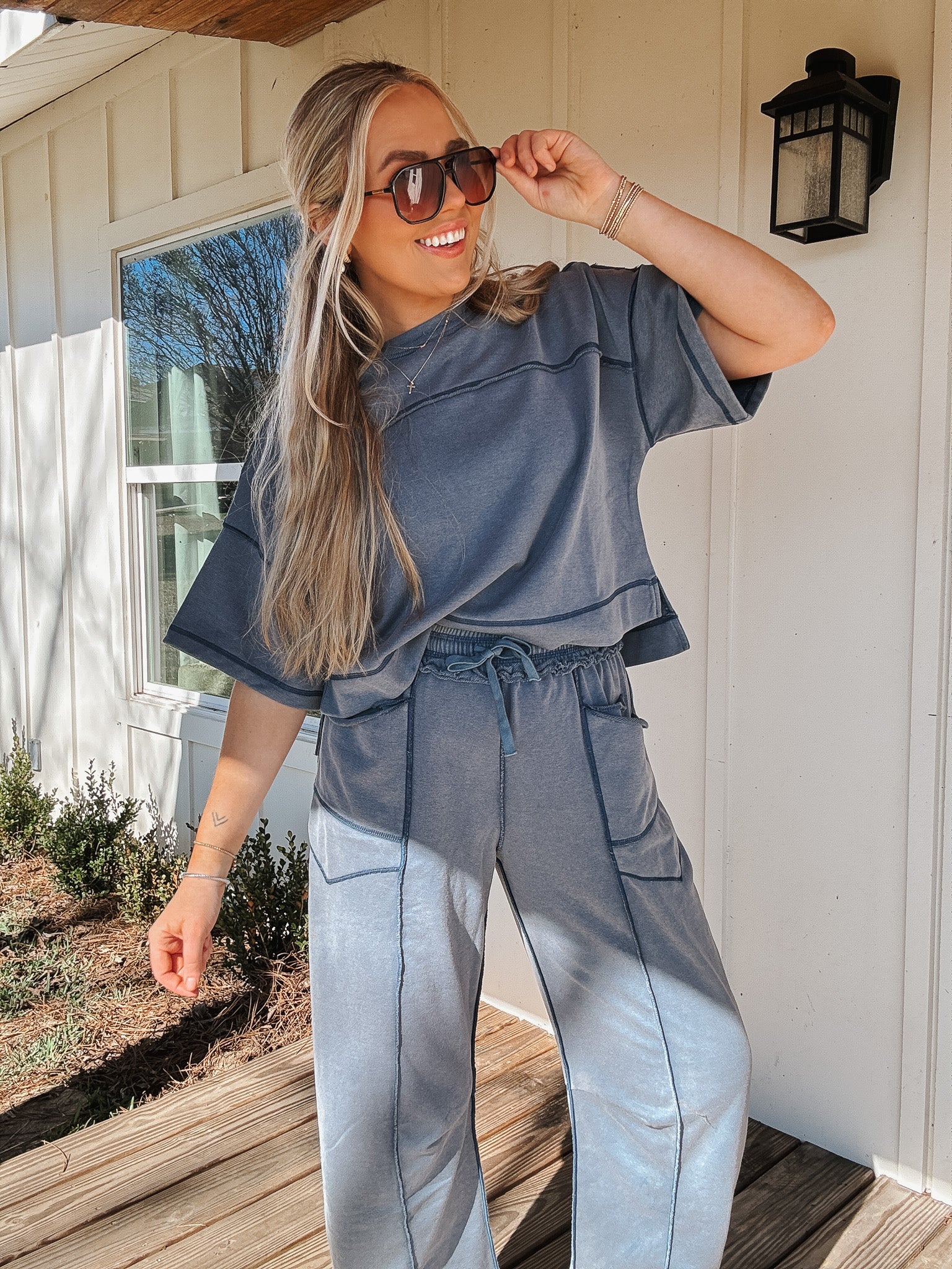 Simple Statement Set in Denim Blue - Image 3