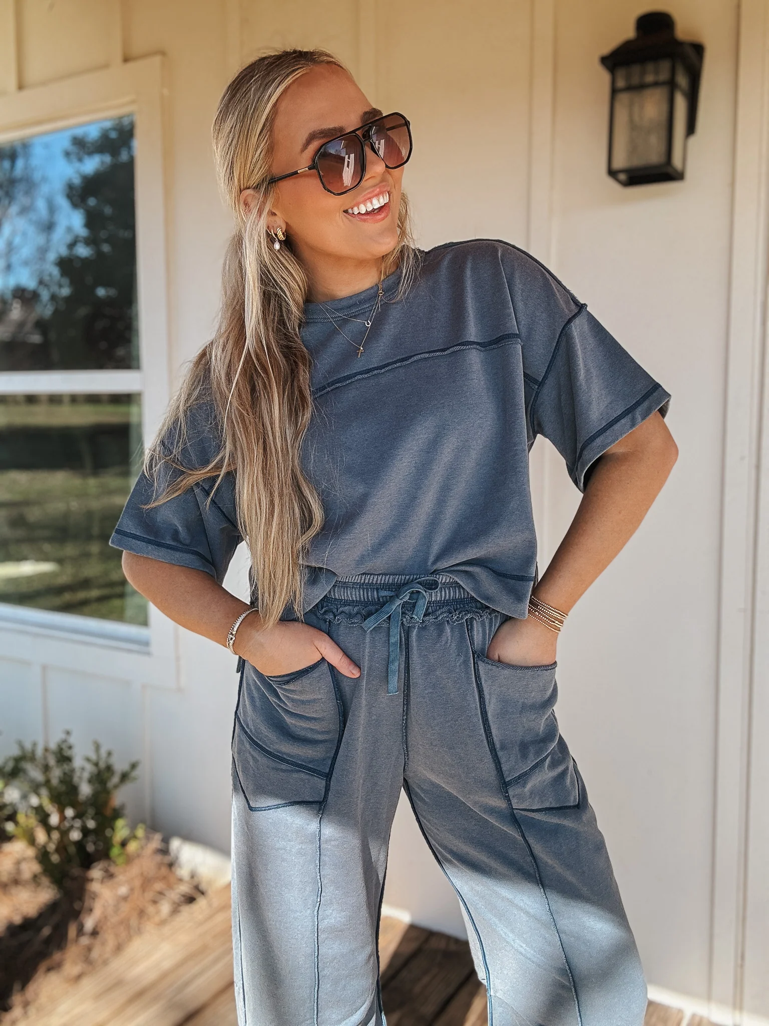 Simple Statement Set in Denim Blue - Image 5