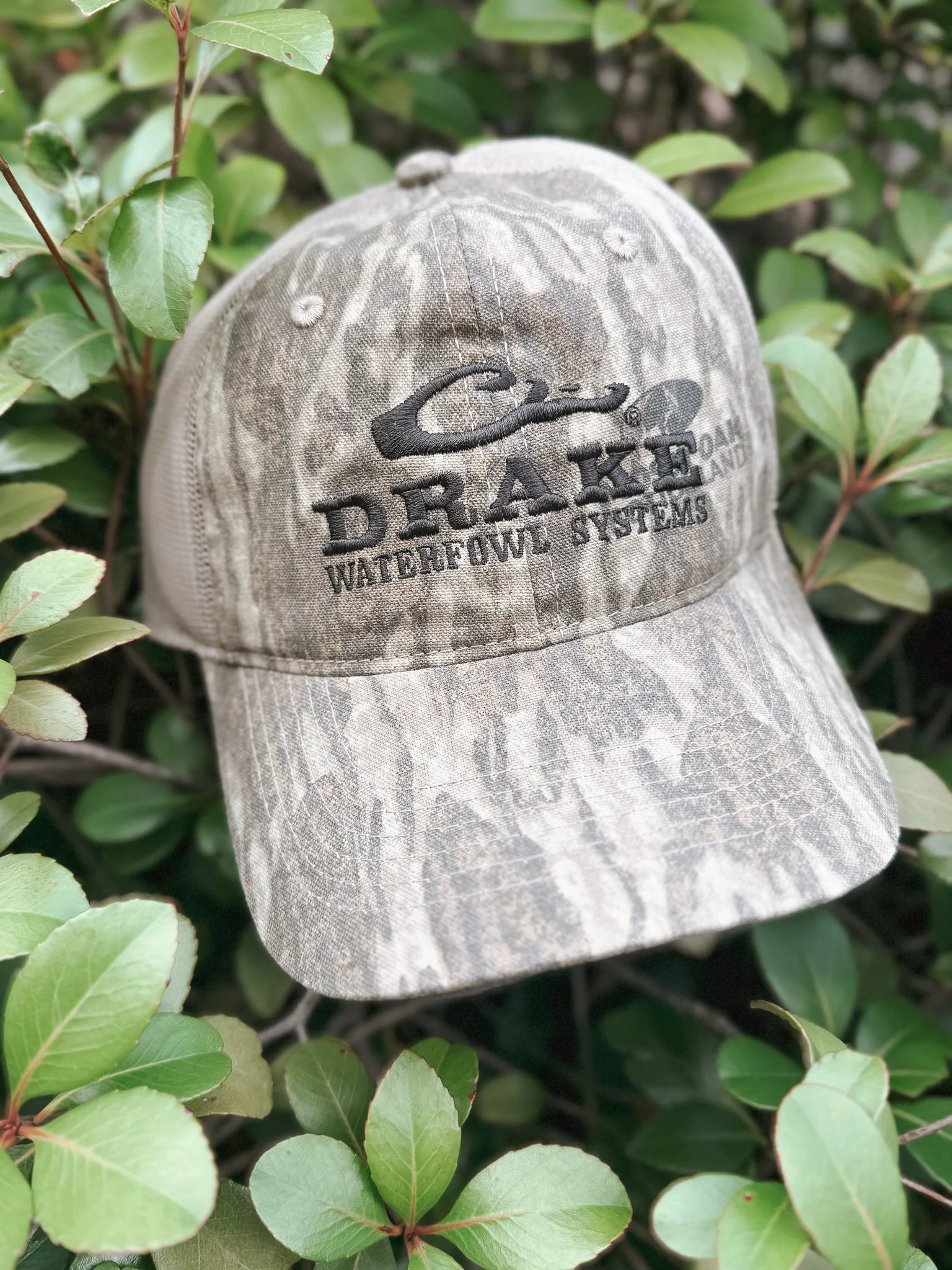 Drake Mesh-Back Camo Cap in Mossy Oak Bottomland - Image 4