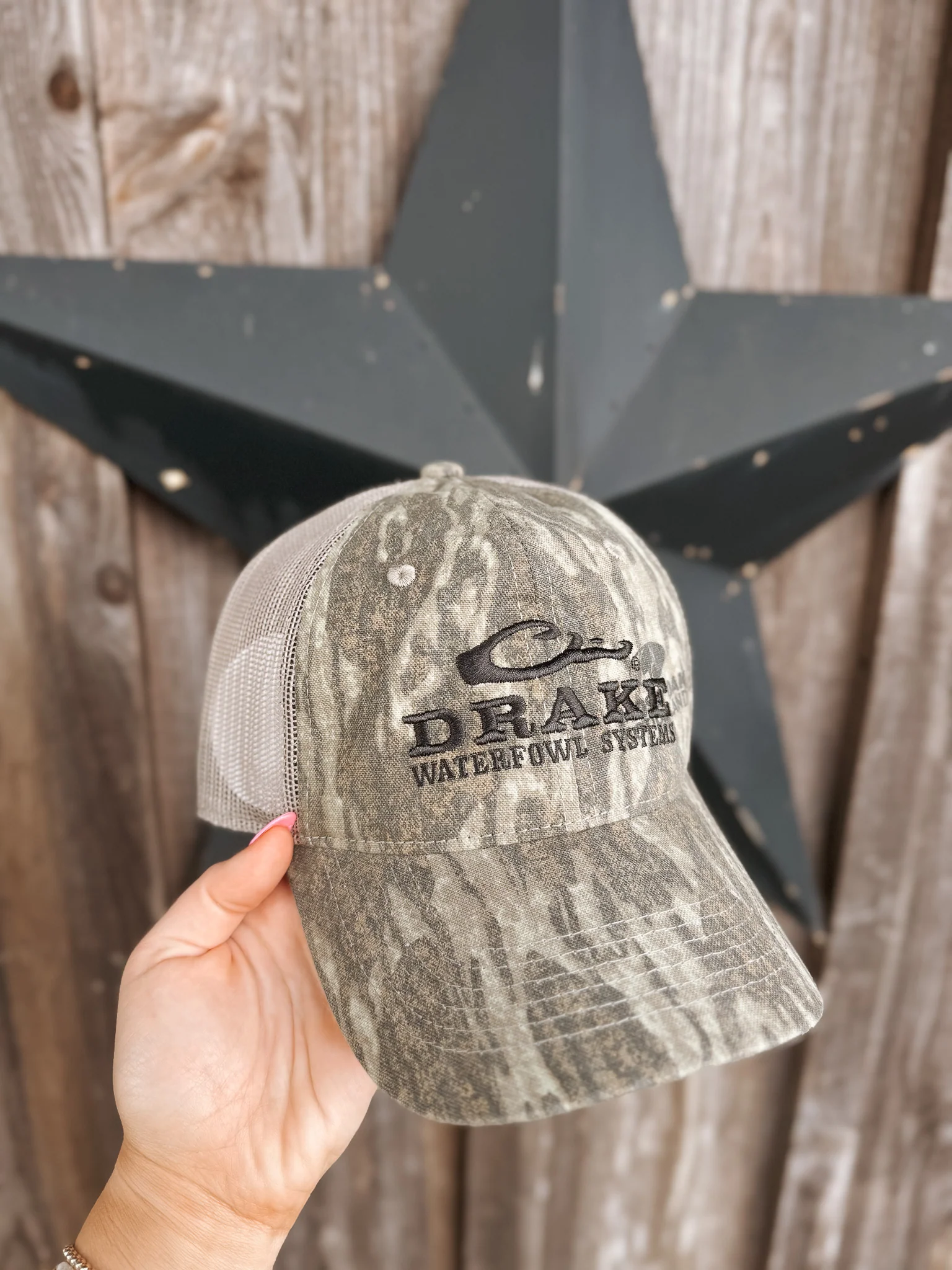 Drake Mesh-Back Camo Cap in Mossy Oak Bottomland - Image 6