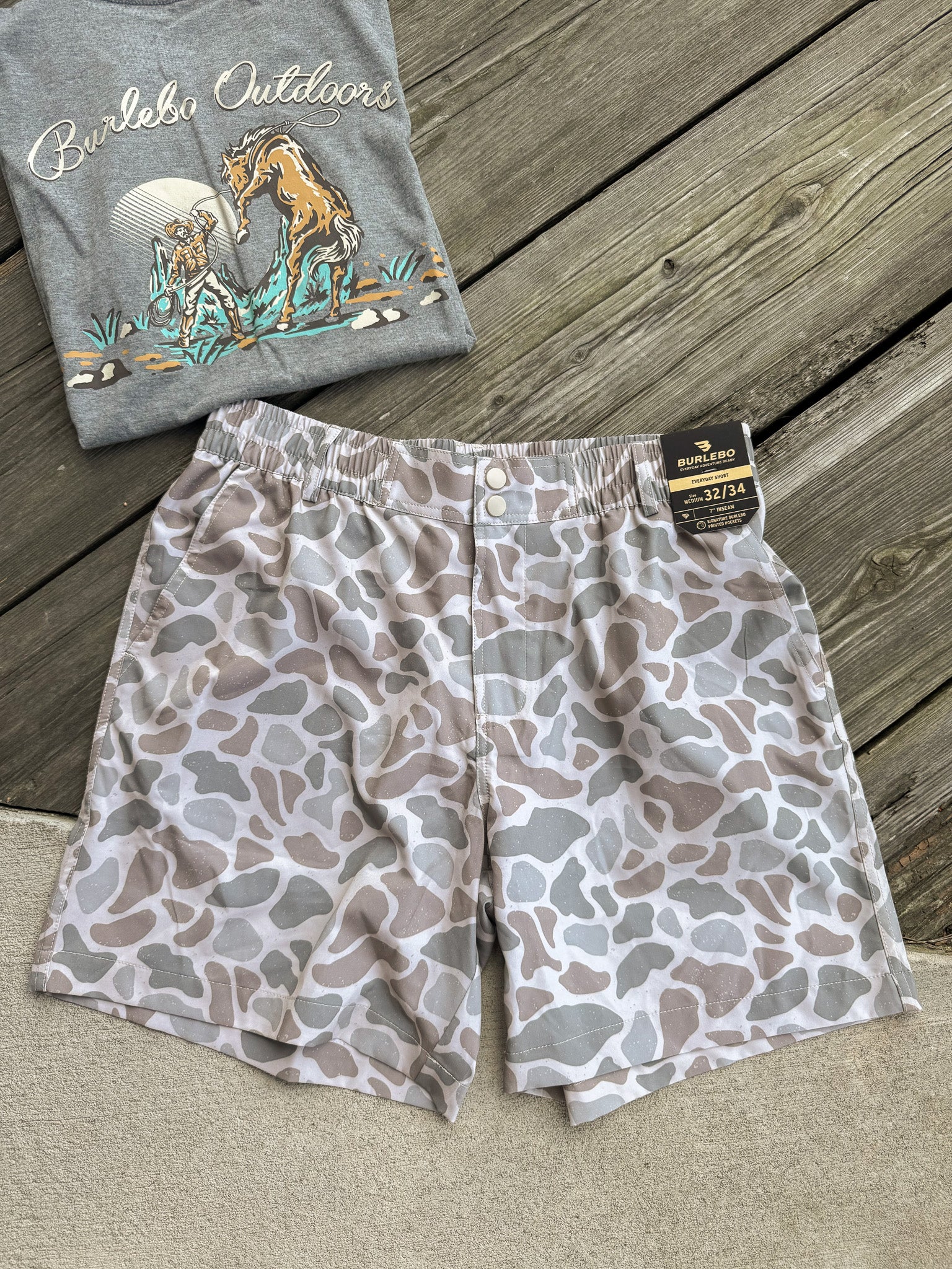 Men's Burlebo 7" Everyday Short - Classic Deer Camo - Grey Pocket - Image 3