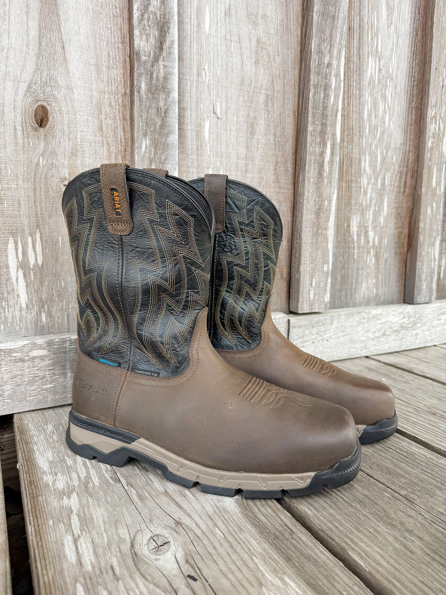 MEN'S ARIAT REBAR FLEX WATERPROOF COMPOSITE TOE WORK BOOT