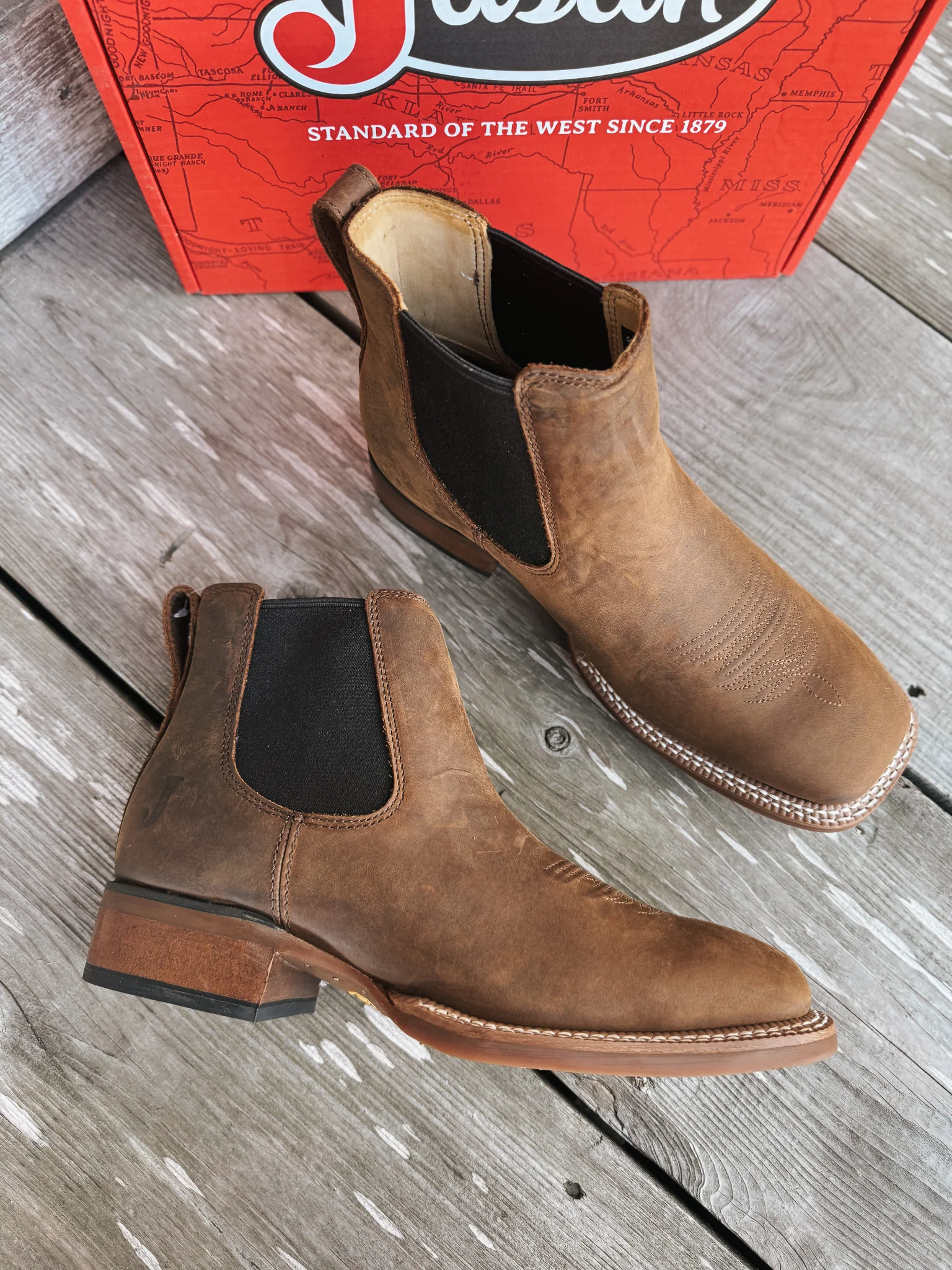 Men's Justin Crazy Buck 6" Square Toe Chelsea Boots - Image 6