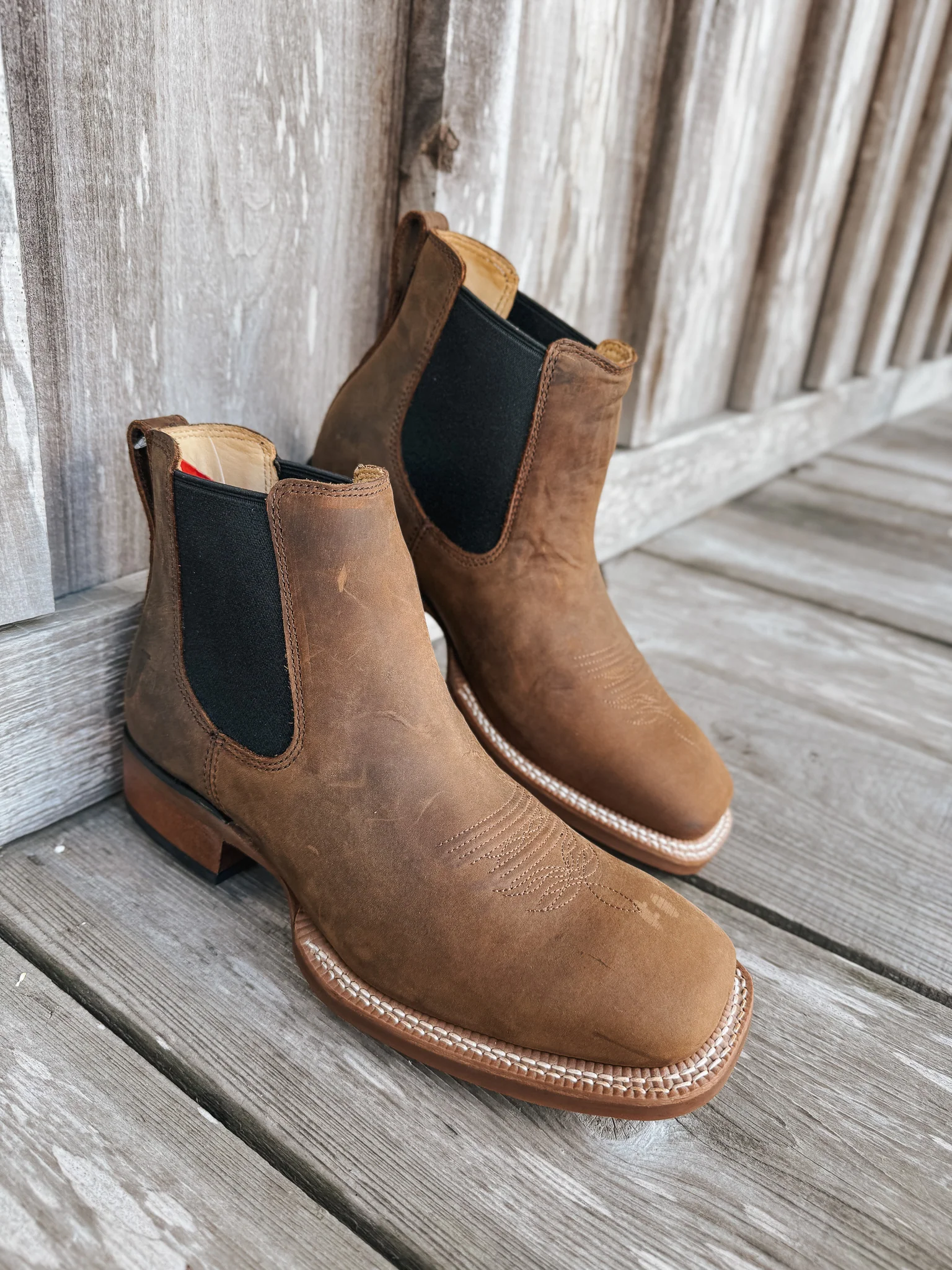 Men's Justin Crazy Buck 6" Square Toe Chelsea Boots - Image 8