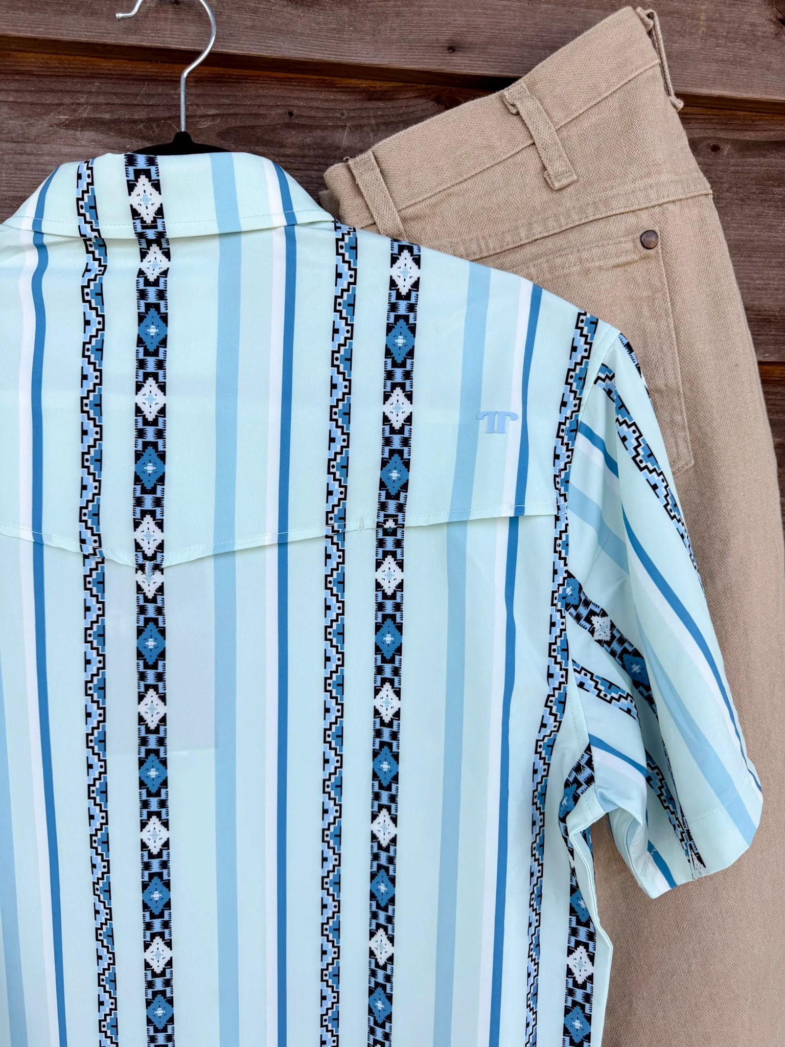 Ferrell The Post in Blue - Short Sleeve Snap Shirt - Image 6