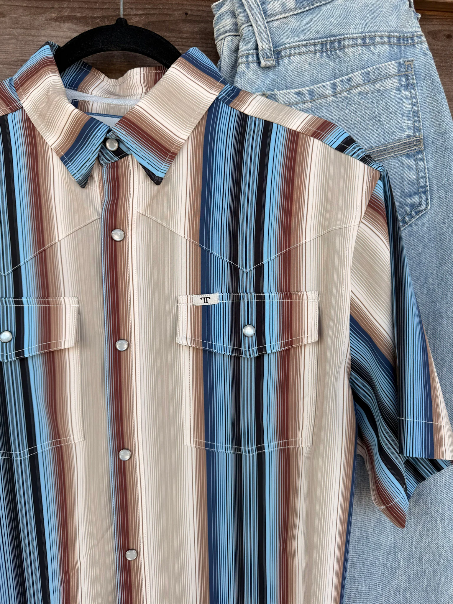 Ferrell The Harrison in Cream - Short Sleeve Snap Shirt - Image 3