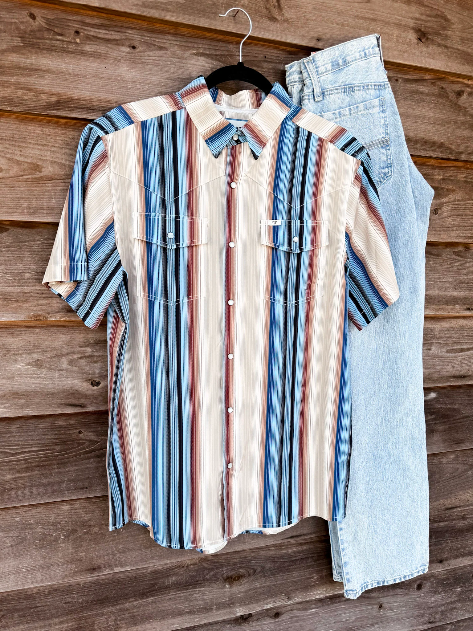 Ferrell The Harrison in Cream - Short Sleeve Snap Shirt - Image 4