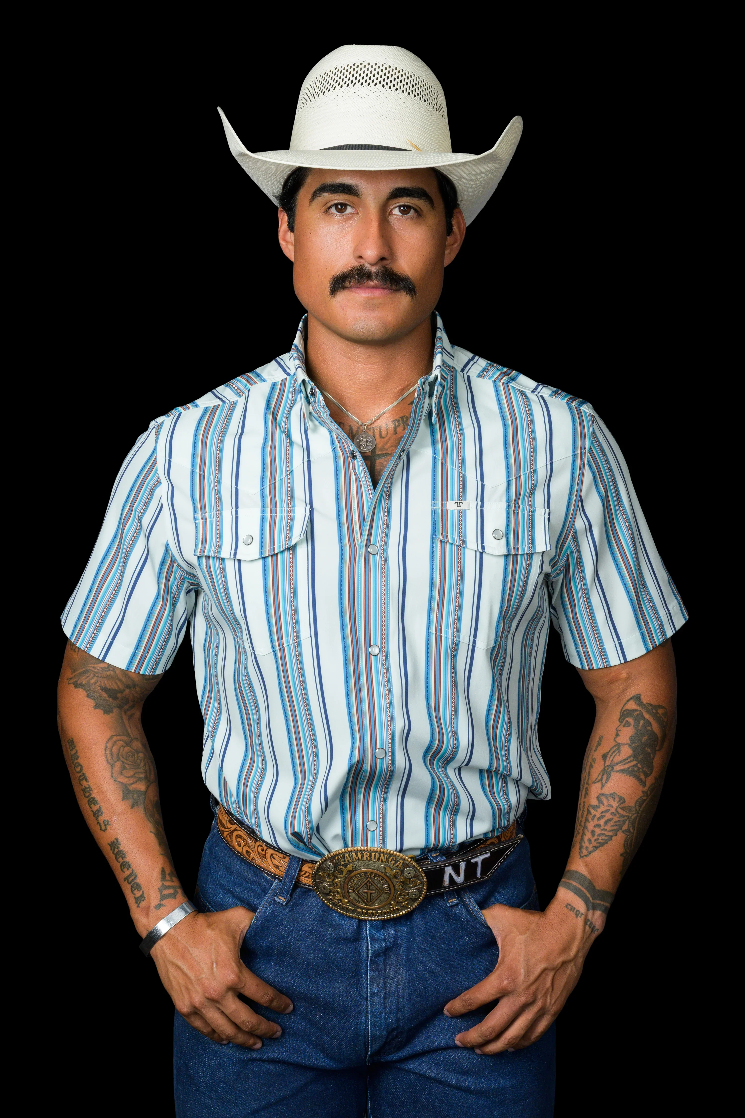 Ferrell The James in Light Blue - Short Sleeve Snap Shirt