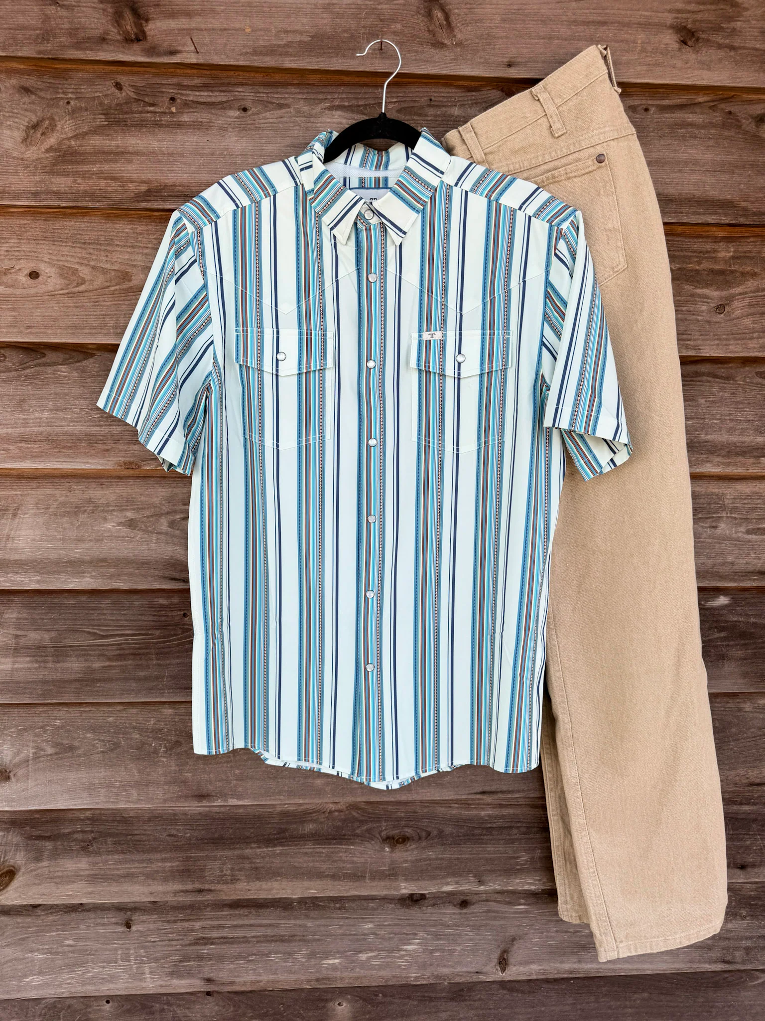 Ferrell The James in Light Blue - Short Sleeve Snap Shirt - Image 2